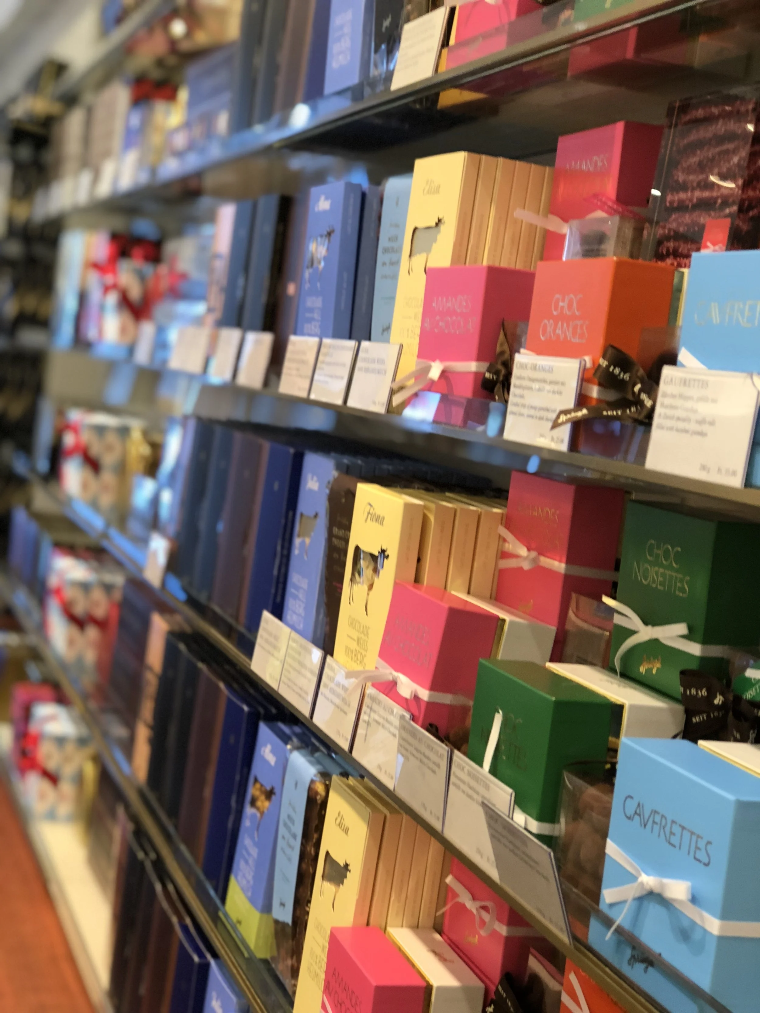 Since Dan has a major sweet tooth and the Swiss are known for their chocolates, we stopped by a ton of chocolate shops. One of them being Confiserie Sprungli . So much to choose from and we walked out with a small bag of an assortment of truffles.