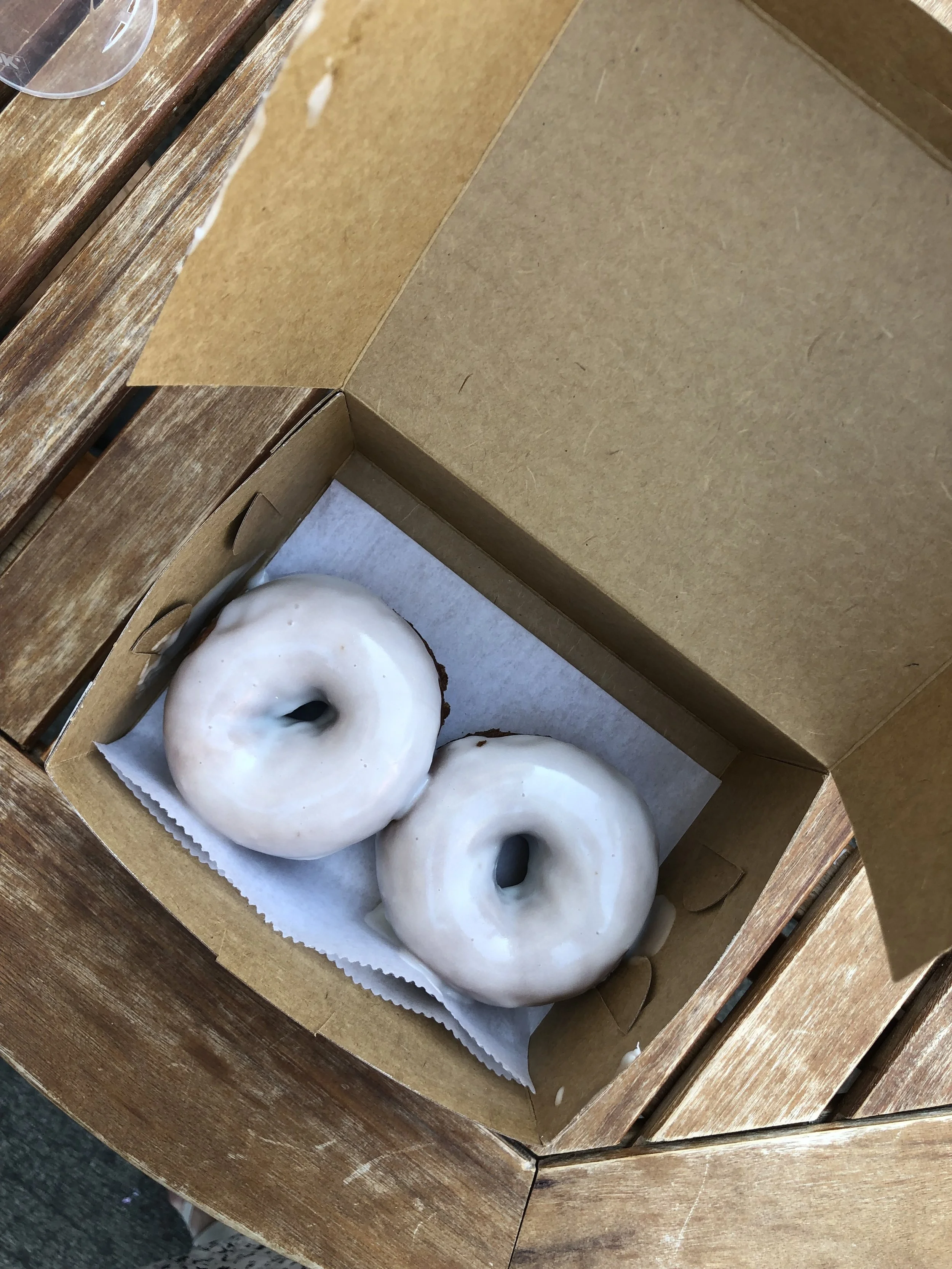 I think by now you know that if there are donuts, I will find them! I spotted Glazed Over on our stroll through Beacon, made note of it and returned the following day to try their donuts. I went with a simple vanilla glazed donut X 2 (to share, of course). They glaze them to order, YUM!