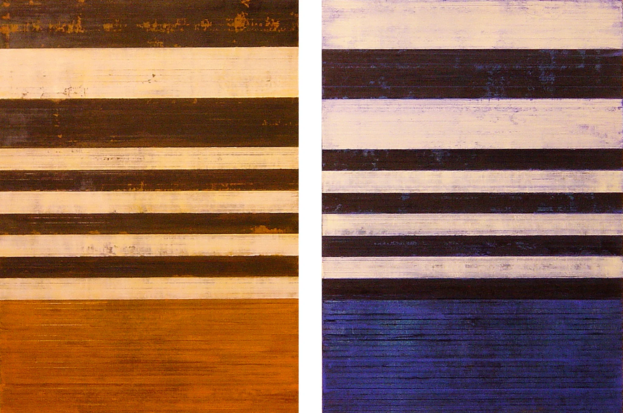 ISIS 12: Dawn & Dusk, 2009, Oil, acrylic on canvas over panels, 39.5 x 58 inches.