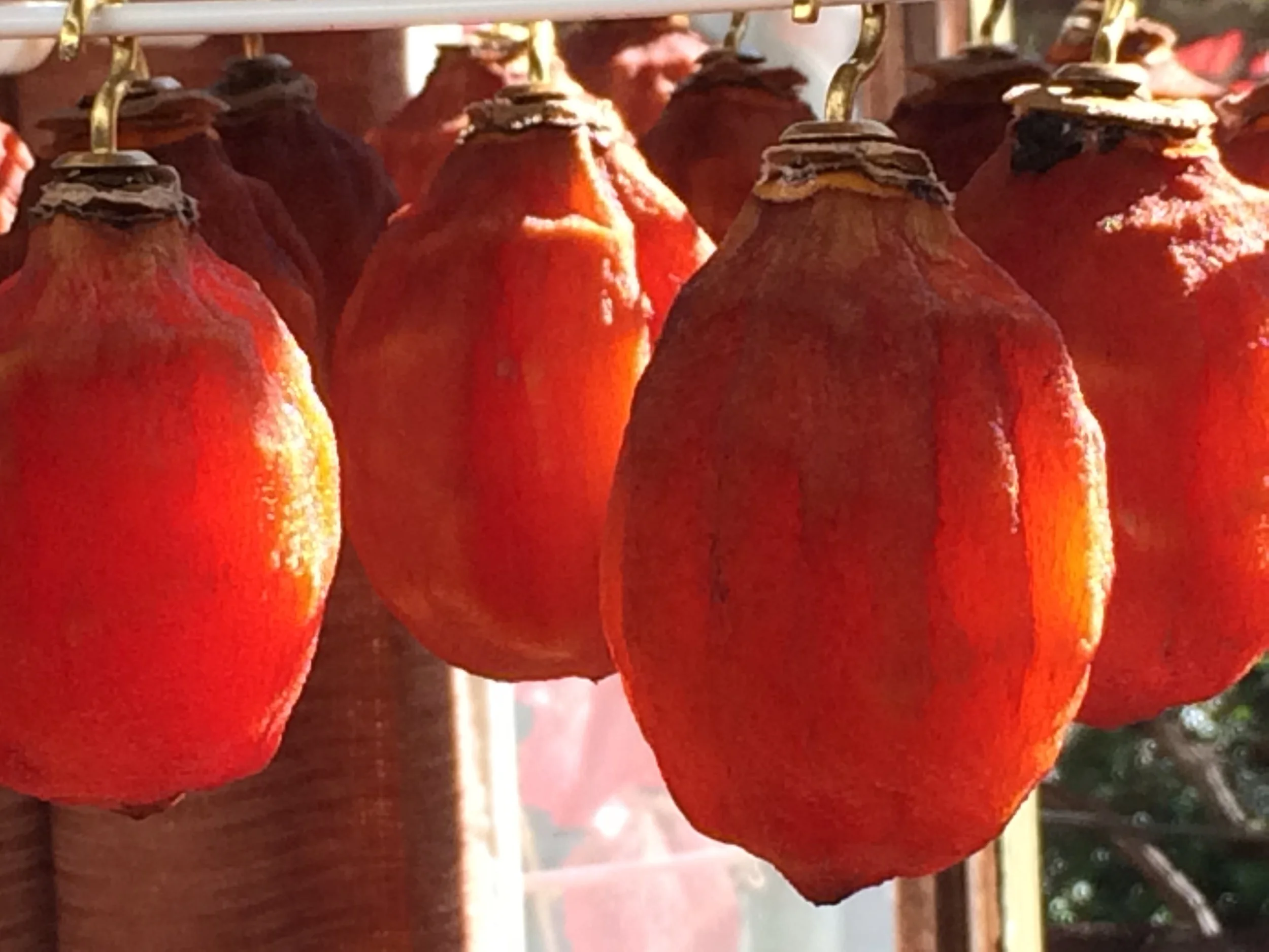 Traditional Japanese air dried Hachiya persimmons