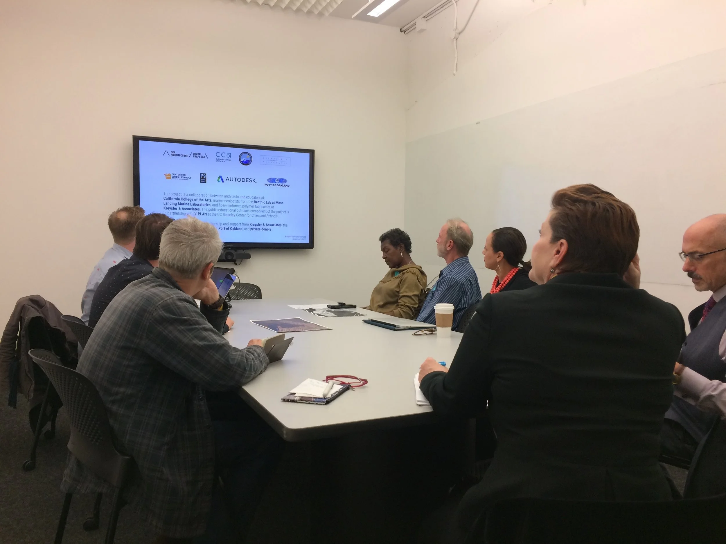 Presentation to Port of Oakland representatives about the Float Lab and its research and educational potential at Middle Harbor Shoreline Park