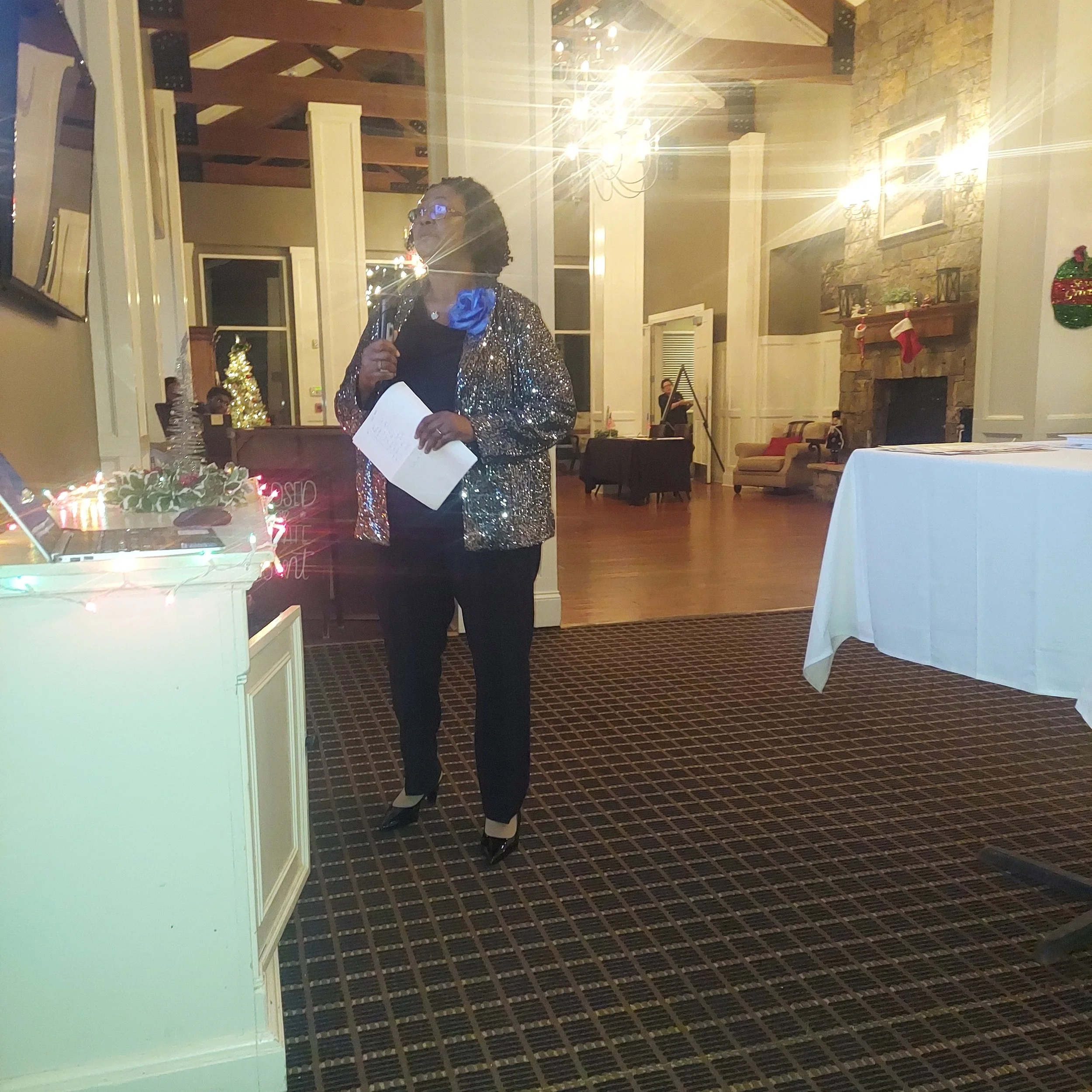 Gail McClenic presents historical slide presentation