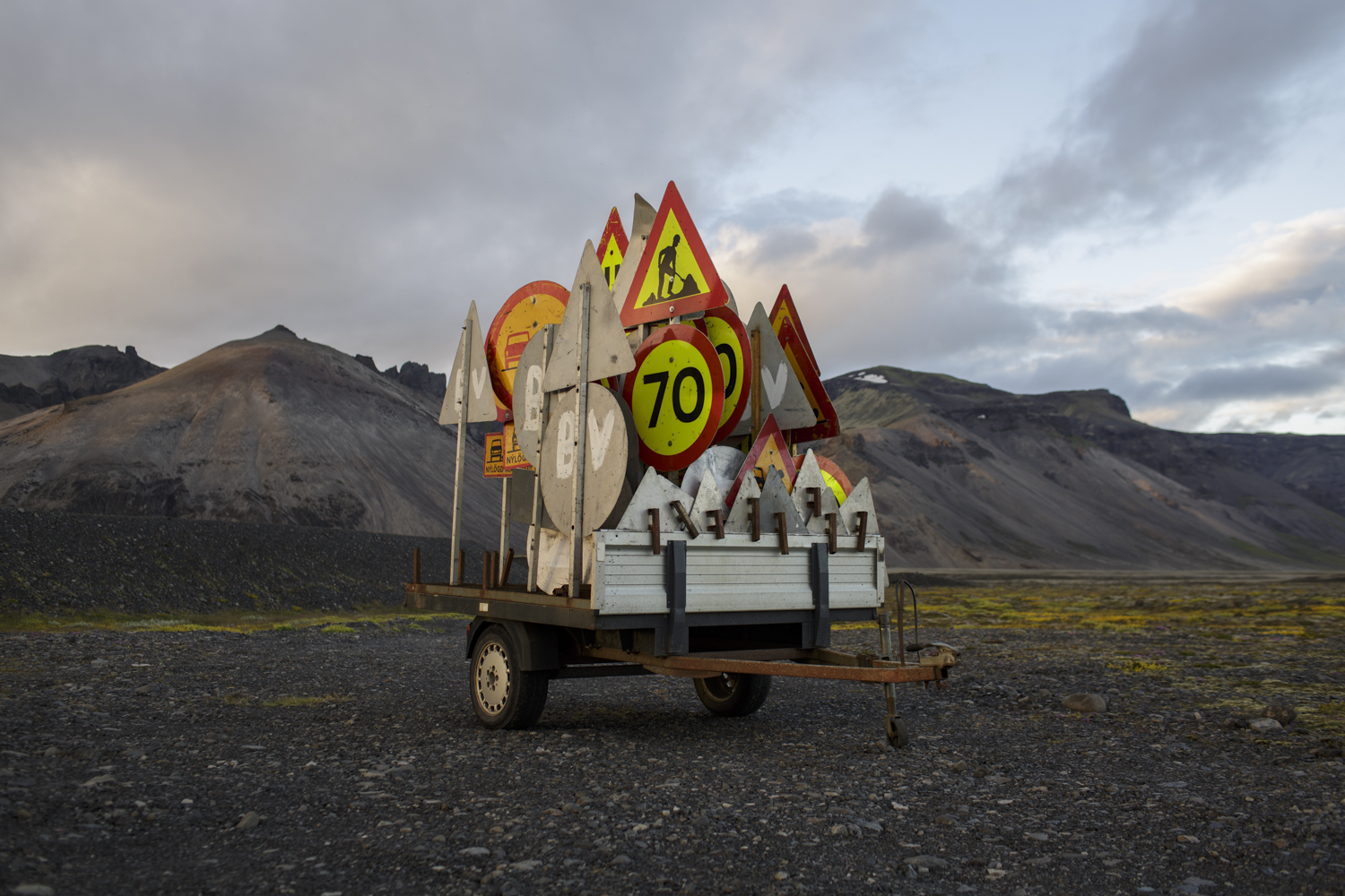  A collection of road signs off of Highway 1. 