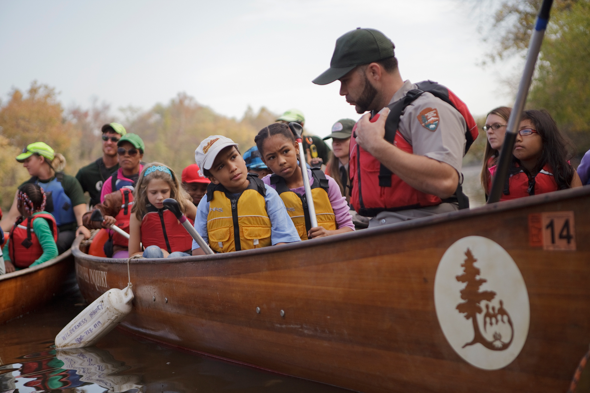  D.C. school children canoe the Anacostia through a non-profit called Wilderness Inquiry, which helps create opportunities for urban kids to spend time in nature in October, 2012. 