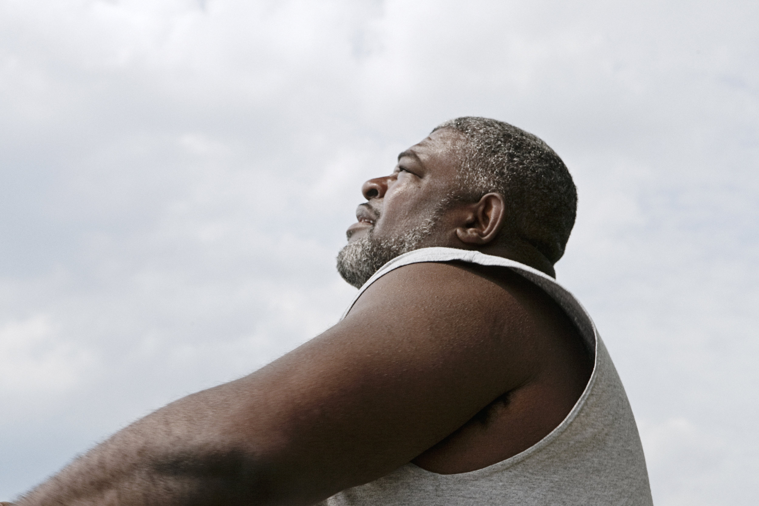 Oliver, a recovering alcoholic 100 days sober, fishes from Hains Point, the convergence point of the Anacostia and Potomac Rivers in Washington, D.C.