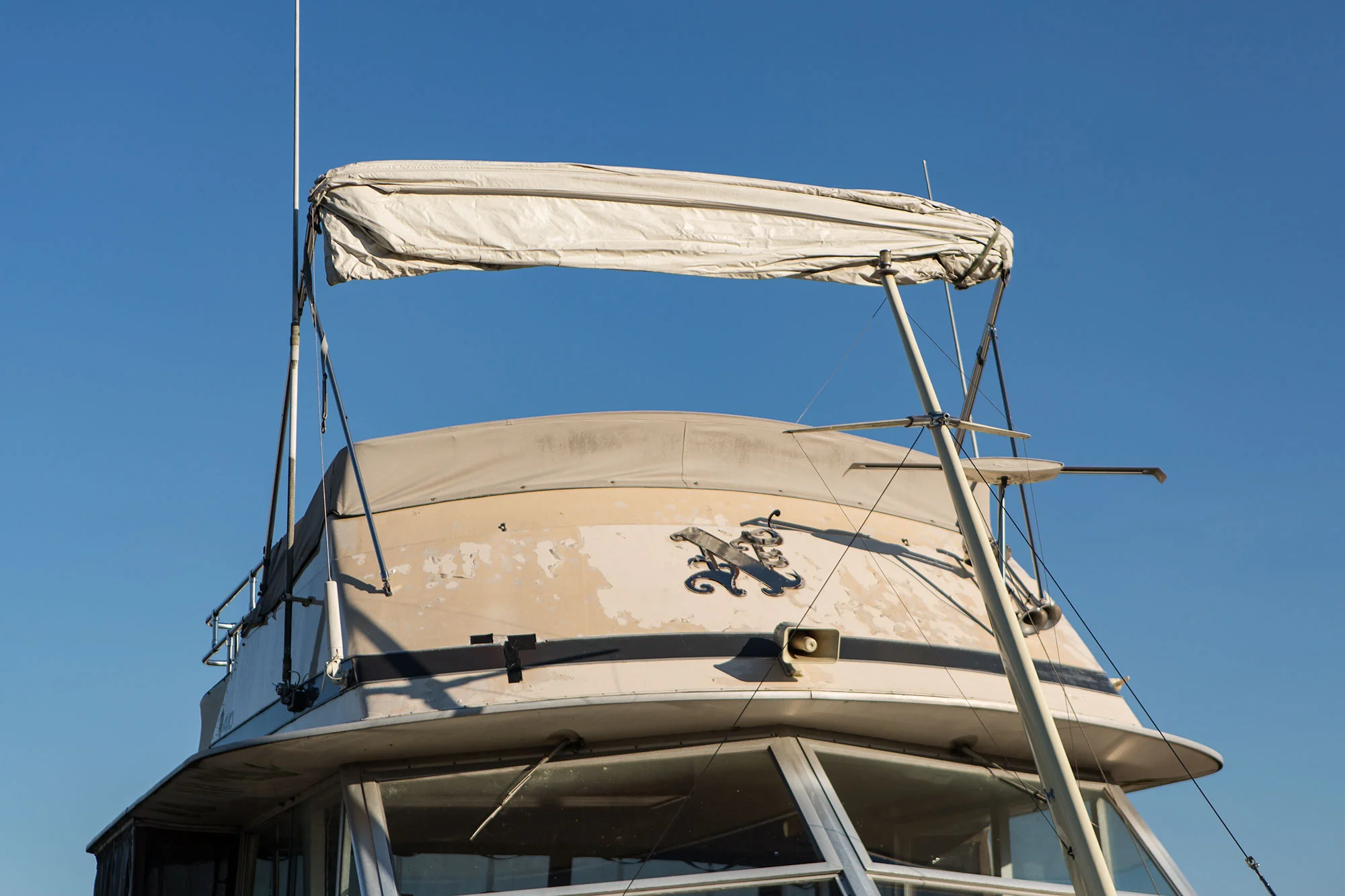 Martin's current boat, Natatchia IV, is docked at Seafarers today. He doesn't take the vessel, which is over 40-feet long, out much anymore, but he still visits the club nearly every day.