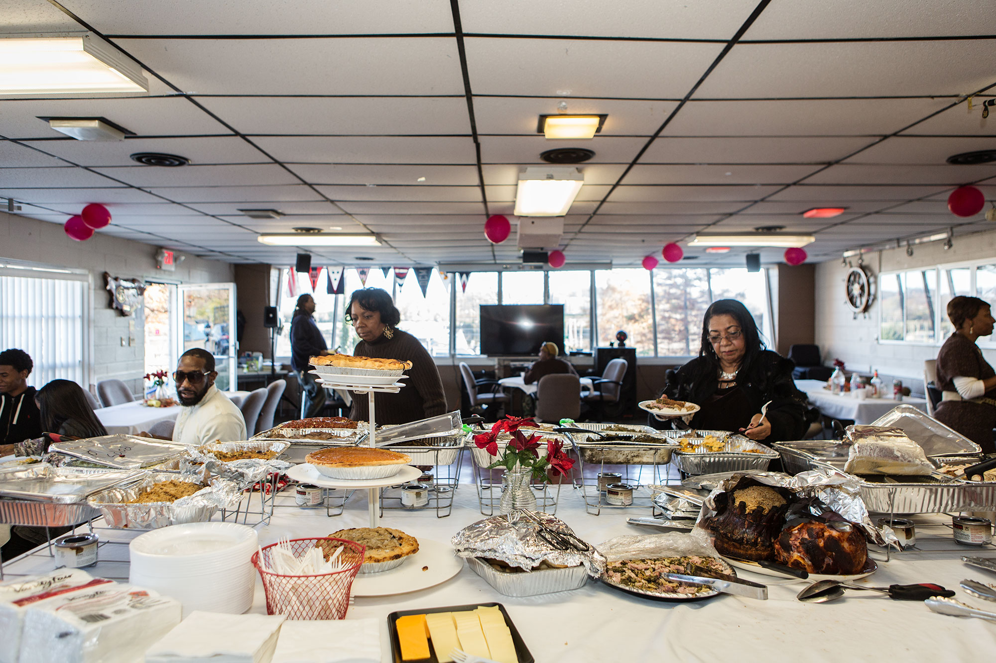  The clubhouse at Seafarers has been host to everything from Thanksgiving dinner (pictured here), to Friday night dances, to funeral repasts. 
