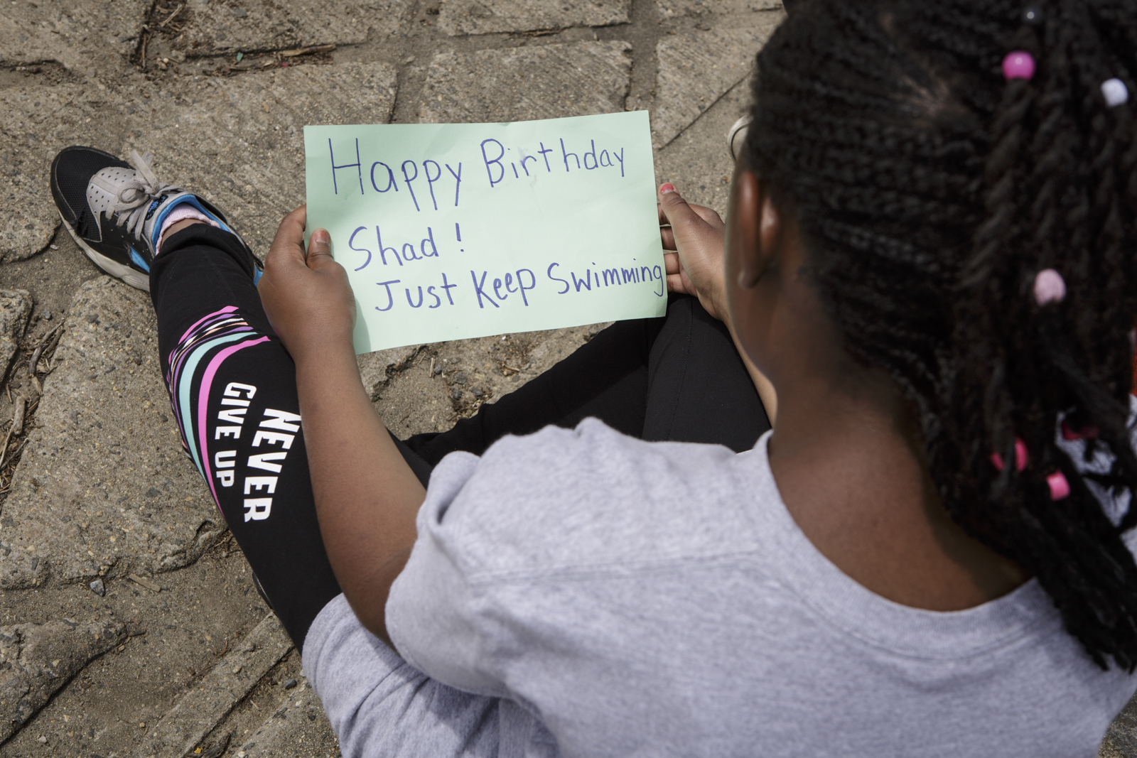 Students from Capitol City Public Charter school created signs to bid their shad fry farewell.