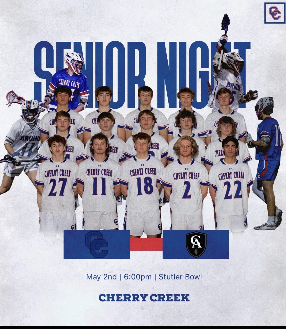 Tuesday night we recognize our 15 Seniors, game starts at 6:00, but we will start the celebration at 5:40