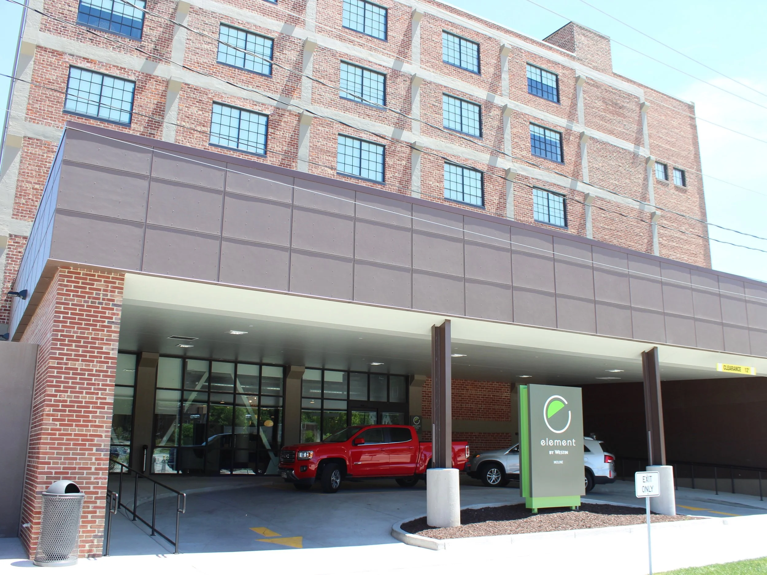 Westin's Element Hotel opened earlier this year in downtown Moline, but Amtrak service expected to shuttle travelers to its doors hasn't followed. (One Illinois/Ted Cox)