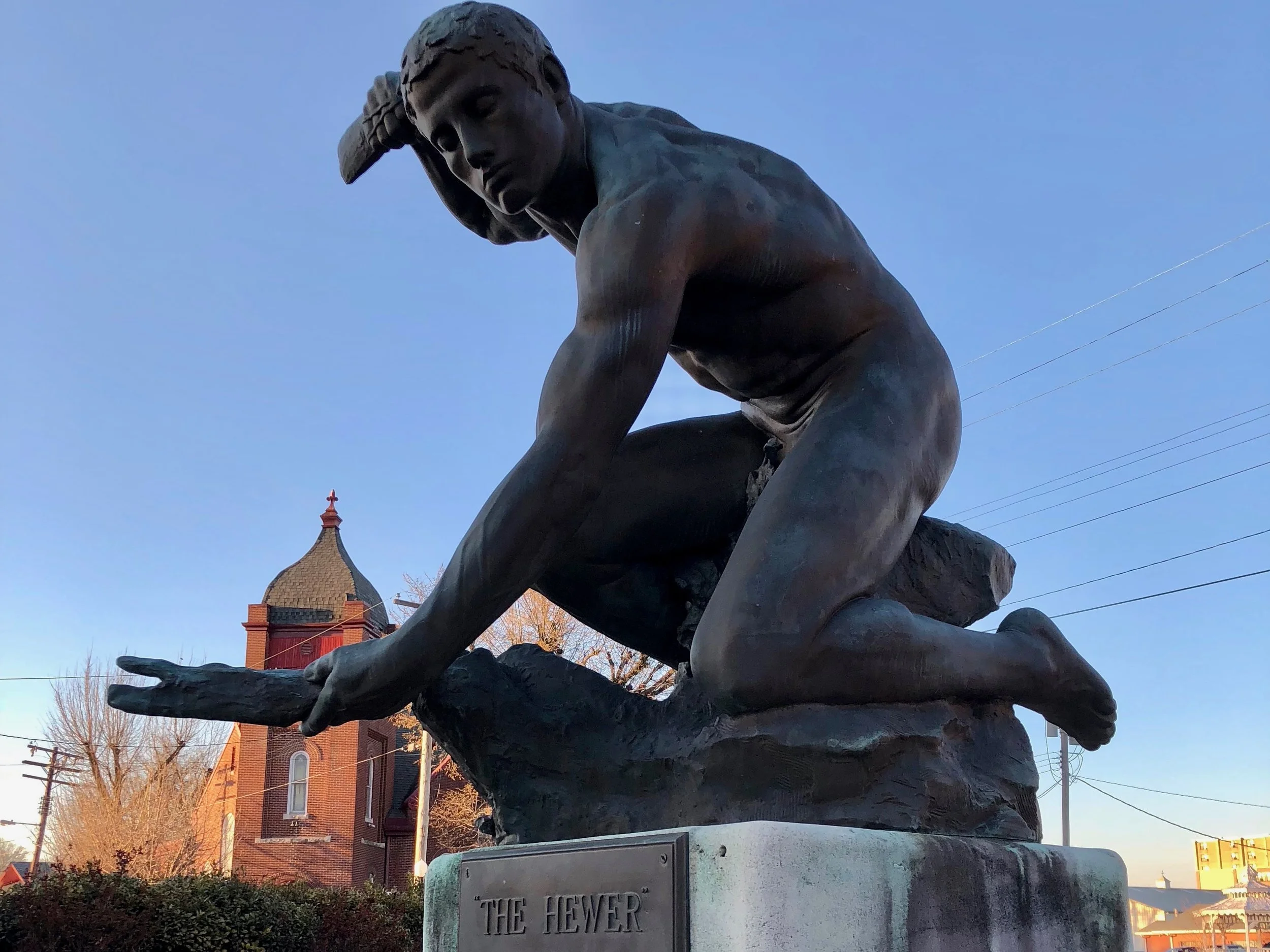 "The Hewer," George Grey Barnard's bronze sculpture in Cairo. (One Illinois/Ted Cox)