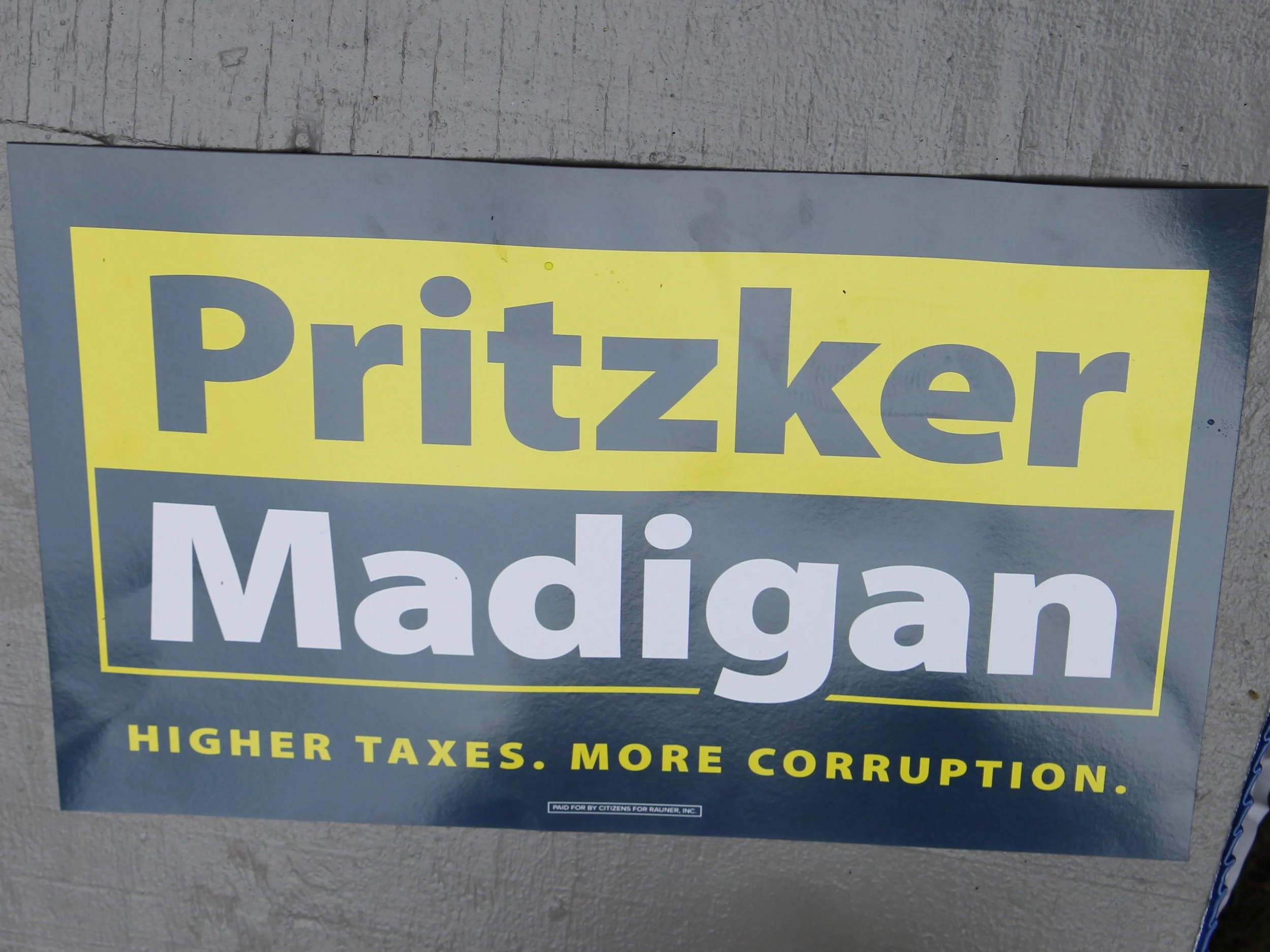 A poster handed out by Republicans on Governor's Day at the State Fair. (One Illinois/Ted Cox)