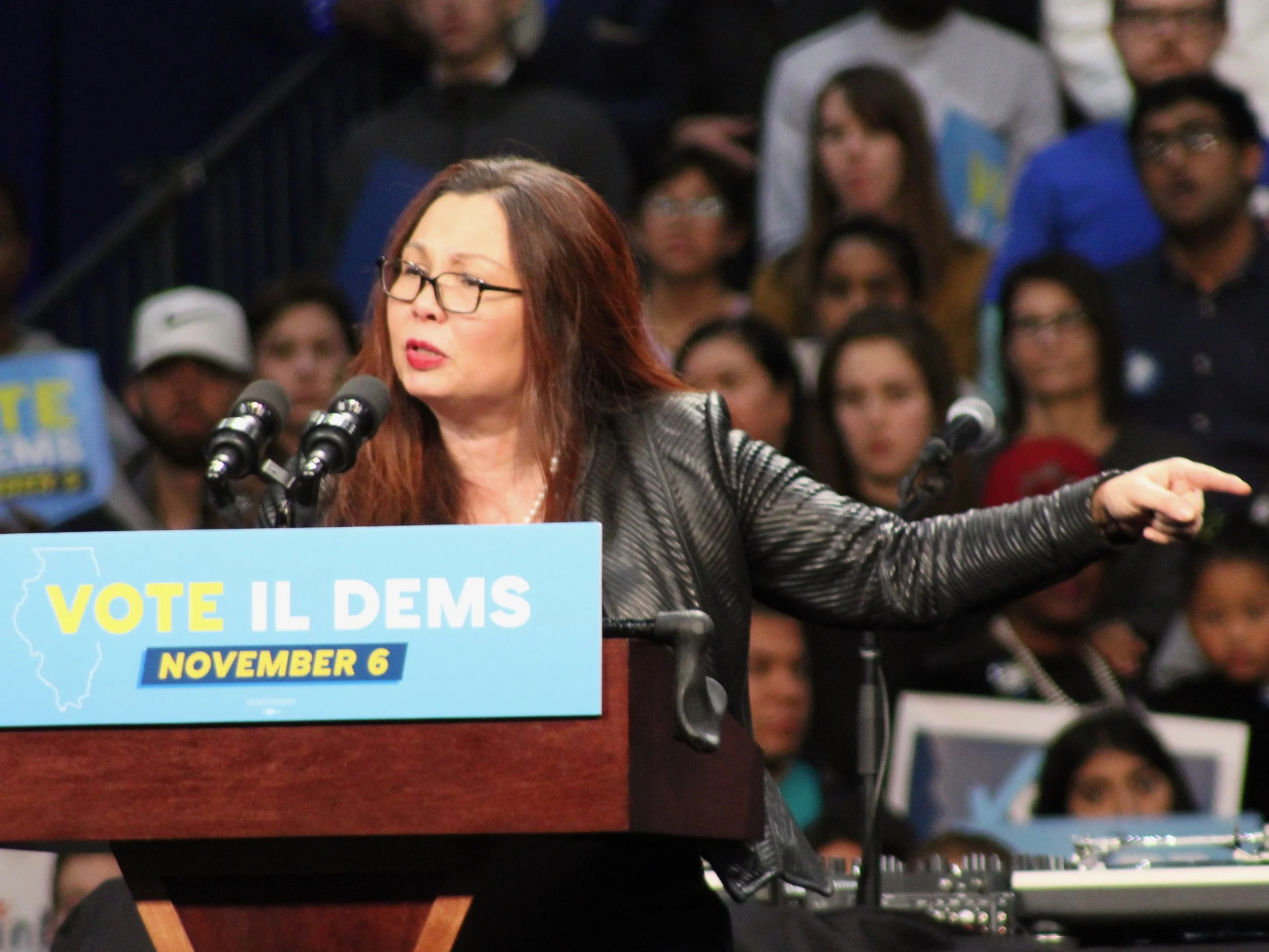 U.S. Sen. Tammy Duckworth questions the mission of U.S. troops being deployed to the Mexican border. (One Illinois/Ted Cox)