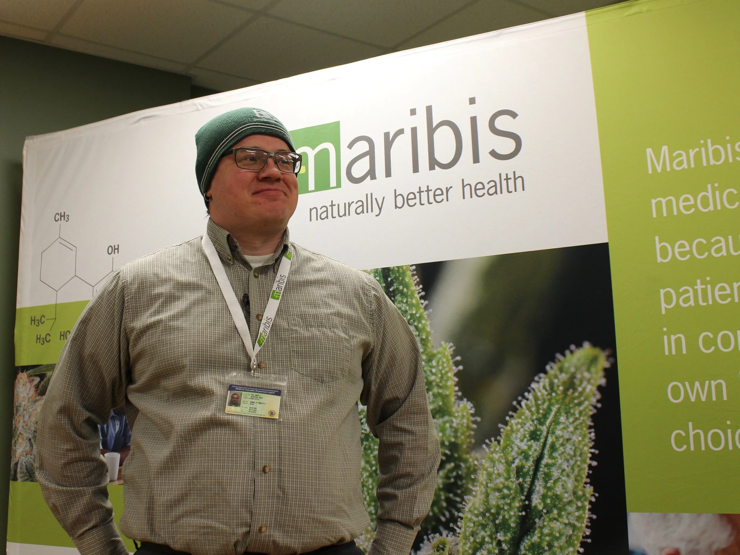 NORML Illinois Executive Director Dan Linn talks legalization at the medical-marijuana dispensary he manages in Chicago. (One Illinois/Ted Cox)