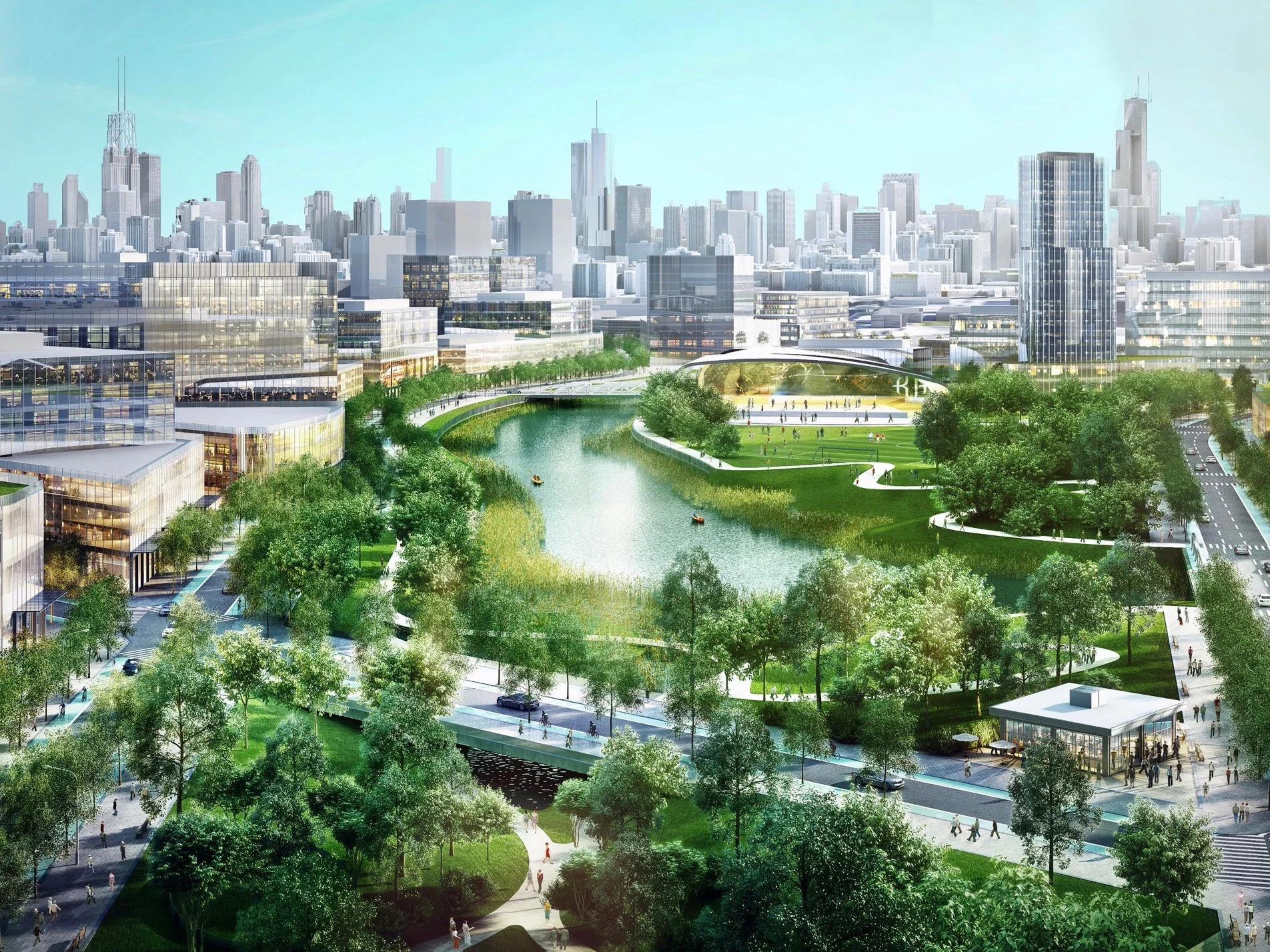 Sterling Bay’s Lincoln Yards proposal for the North Branch of the Chicago River. (Twitter/Lincoln Yards)