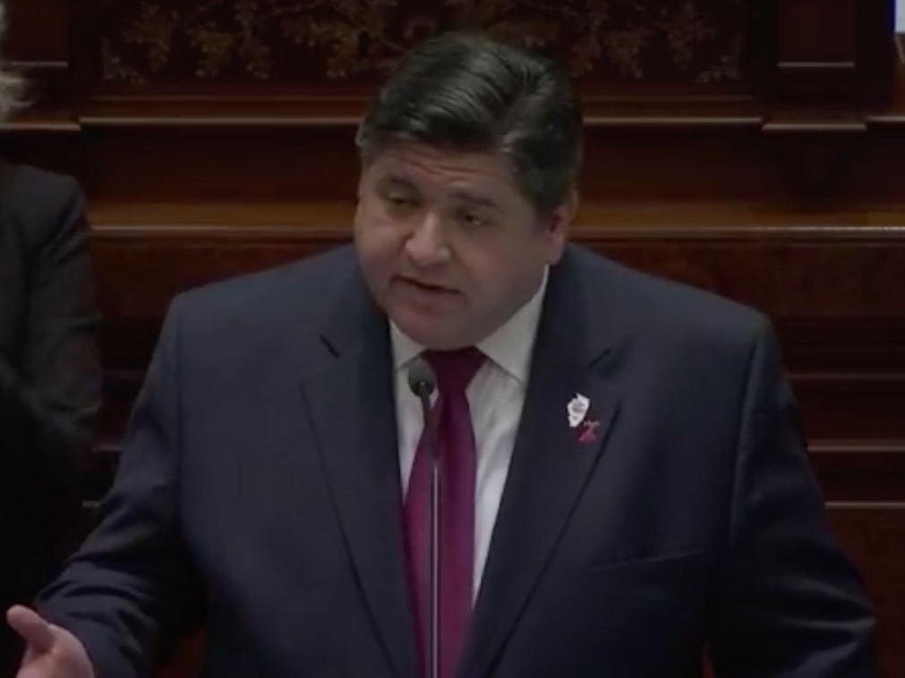 Gov. Pritzker delivers his first budget address to both houses of the General Assembly in the state Capitol Wednesday. (Facebook)