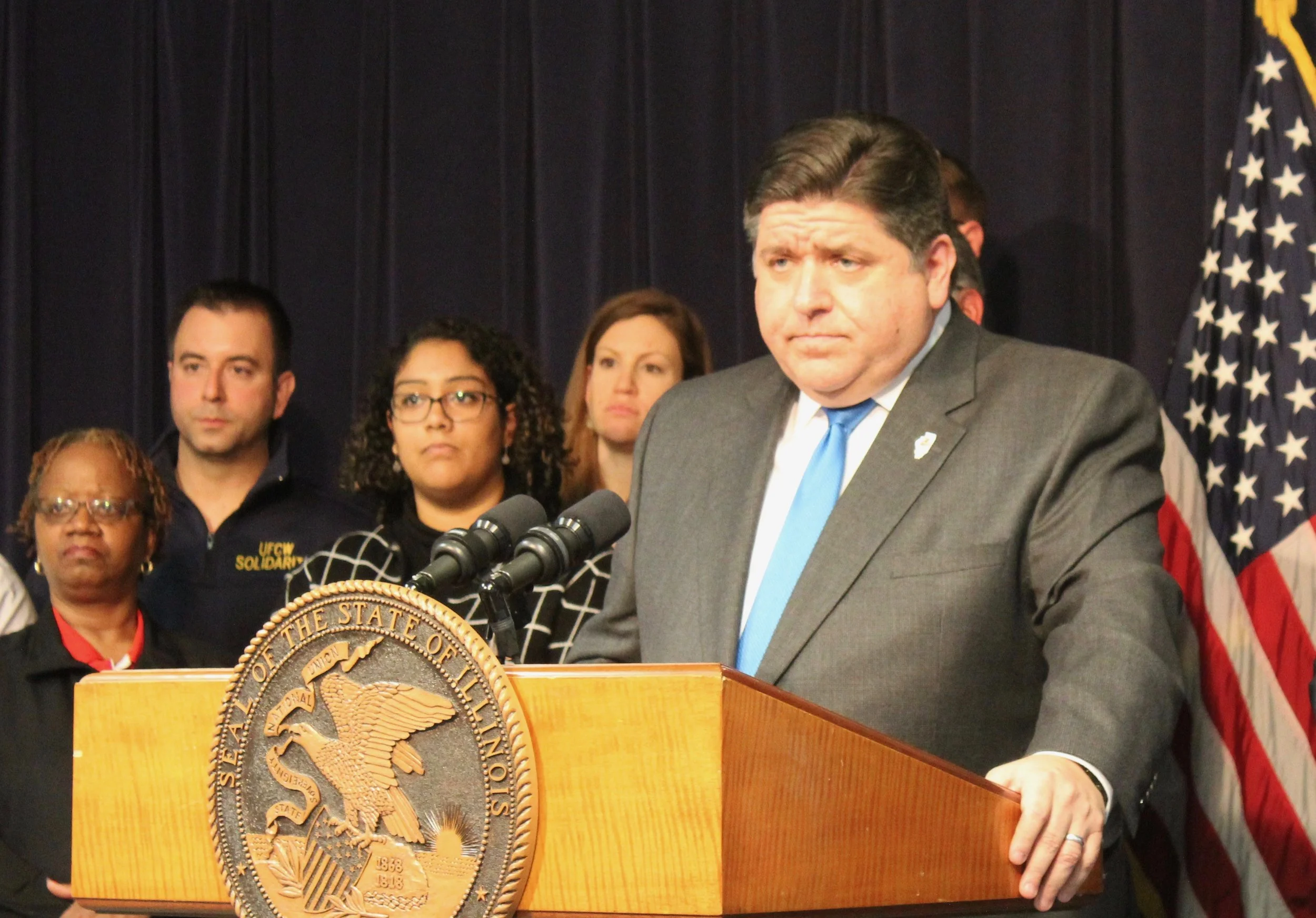 Gov. Pritzker is among five Great Lakes governors decrying President Trump’s plans to slash funding for a program to protect their waters. (One Illinois/Ted Cox)