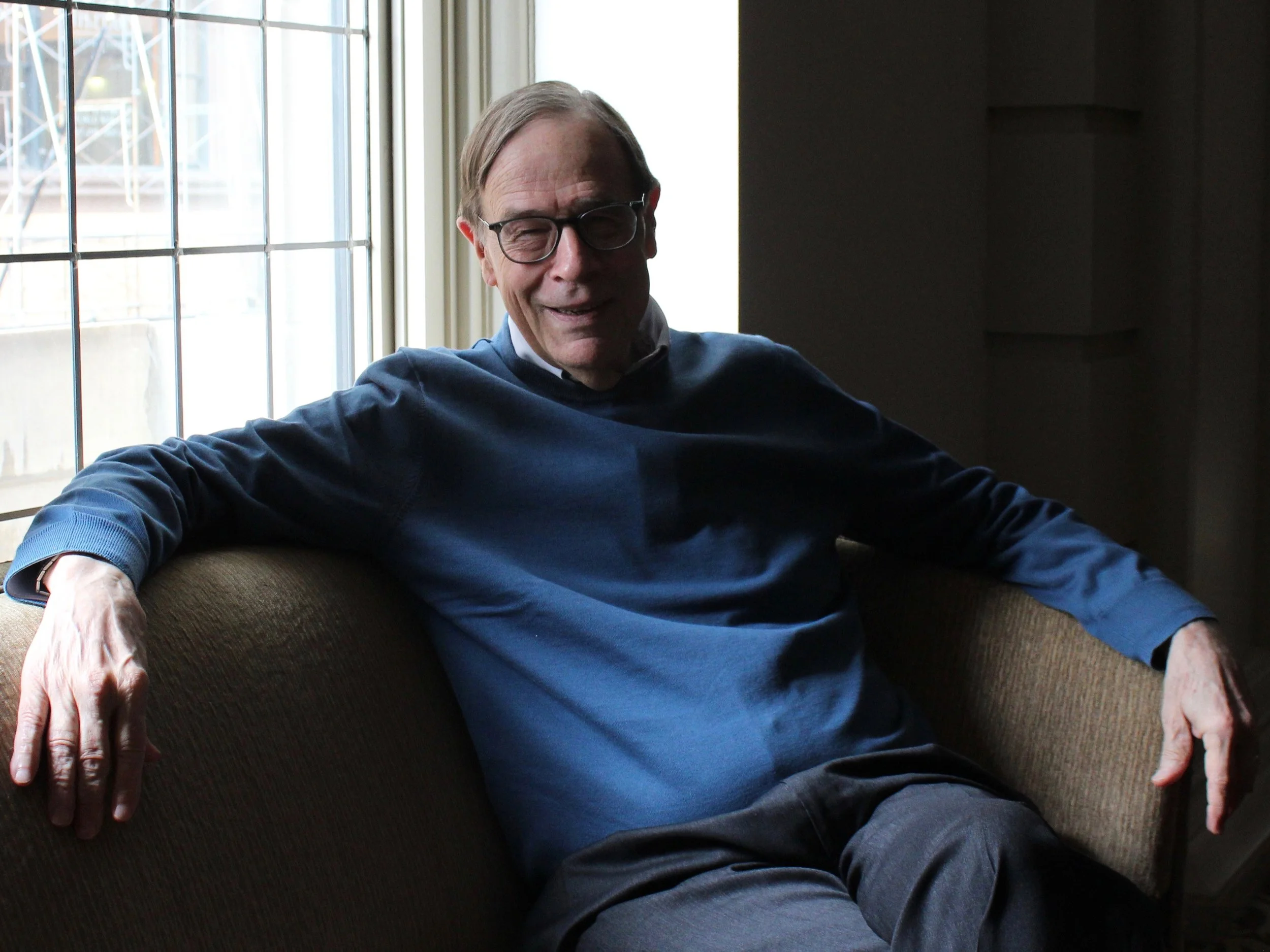 Rev. Alexander E. Sharp sits for an interview at the University Club in Chicago. (One Illinois/Ted Cox)