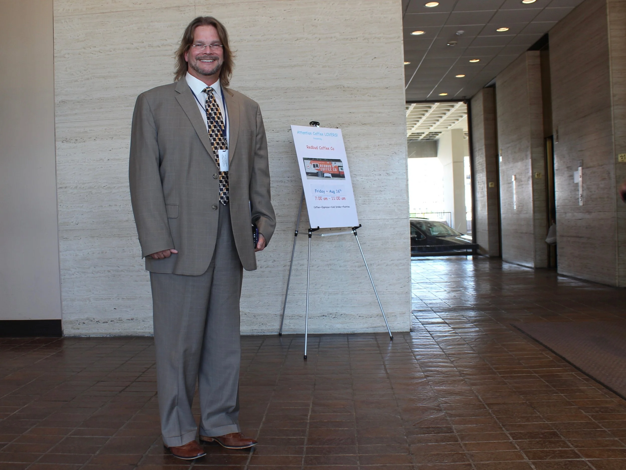 IARSS President Mark Klaisner stands in the lobby at the Illinois State Board of Education in Springfield. (One Illinois/Ted Cox)