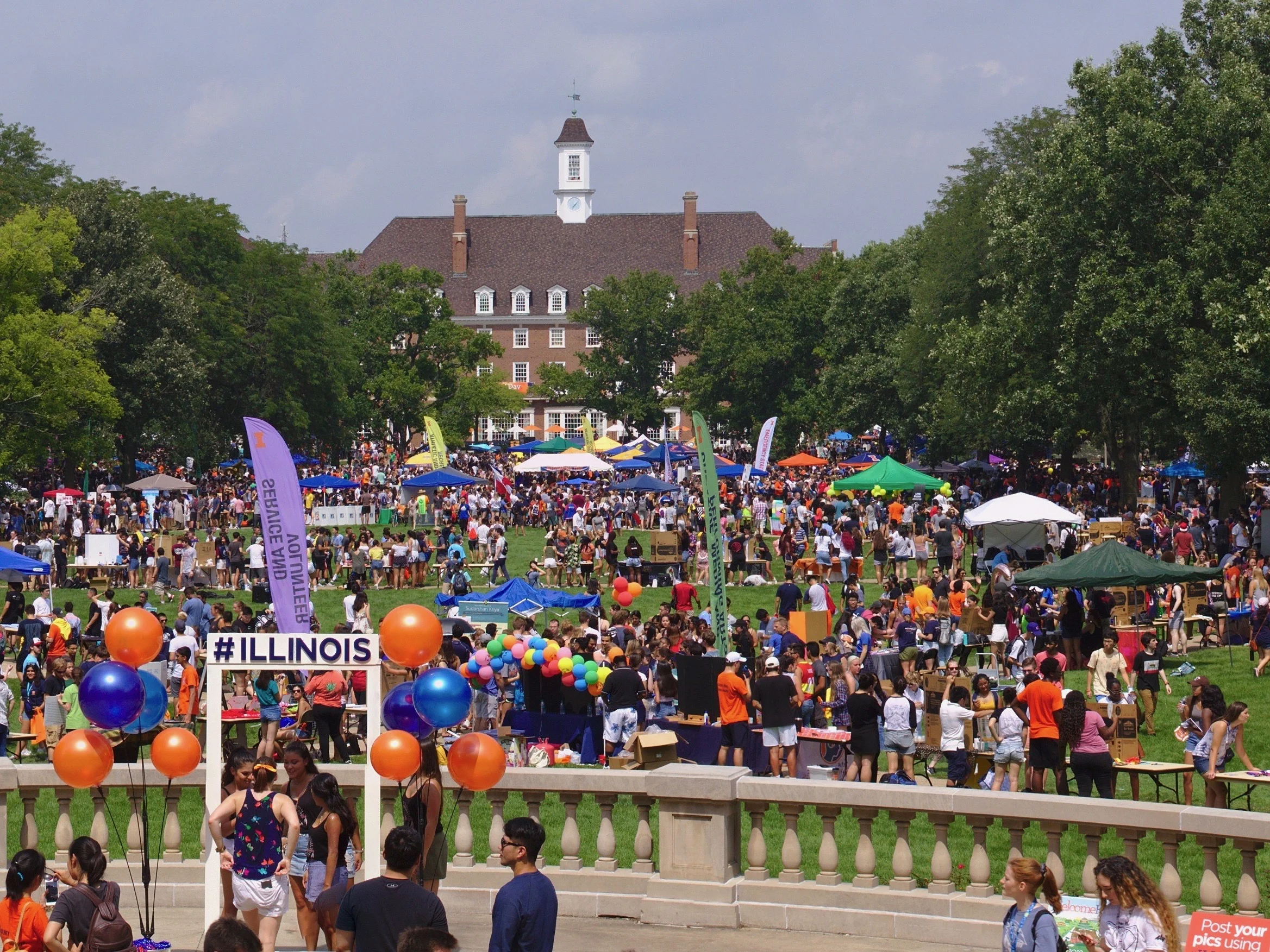 Students celebrate the start of the new school year at the University of Illinois on Quad Day a year ago. (Wikimedia Commons/DustyCereal)