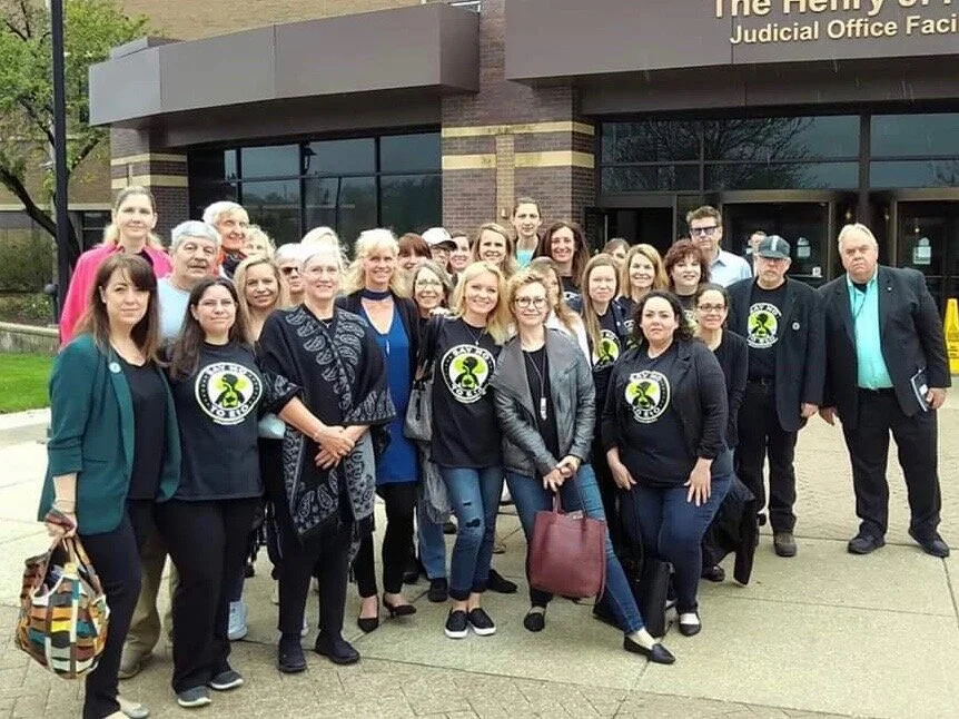 Stop Sterigenics, with Lauren Kaeseberg at left, is pushing for a complete ban on ethylene oxide. (Facebook/Stop Sterigenics)