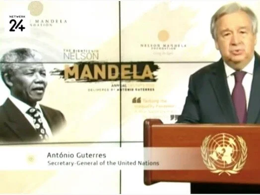 U.N. Secretary-General Antonio Guterres delivers the Nelson Mandela Annual Lecture. (YouTube)