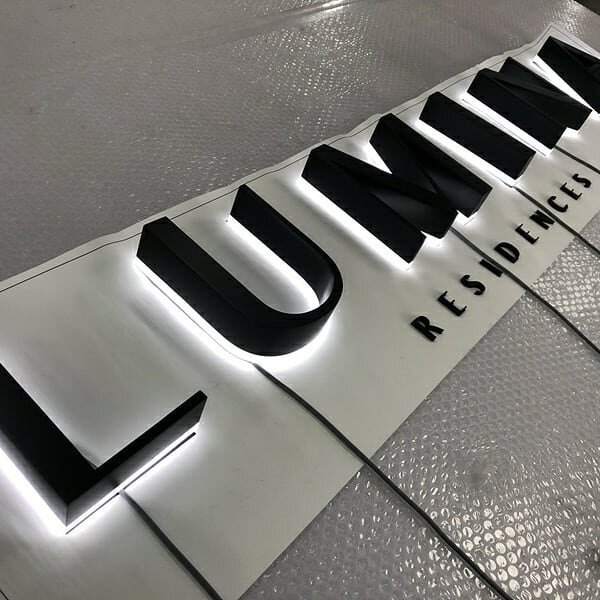 Lumina Residences signs ready to go. Full building installation and illuminated. Watch for the final install photos. #signssydney #buildingsignage