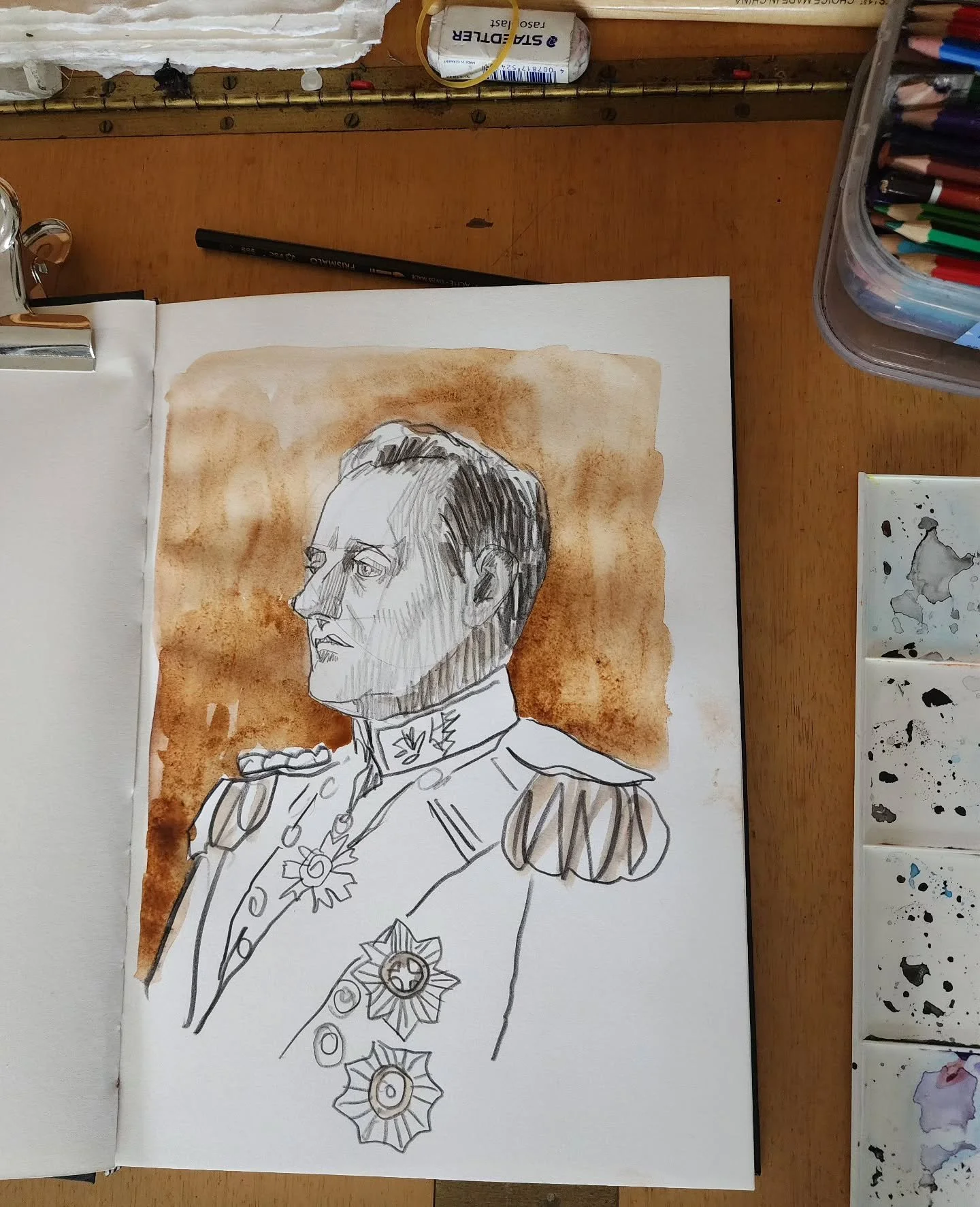 Thinking about our unlikely Queer Ancestors. Always think on the page.

#sketch #sketchbook #behindthescenes #artistsharing #governor #australianhistory #QueerHistory #doodle