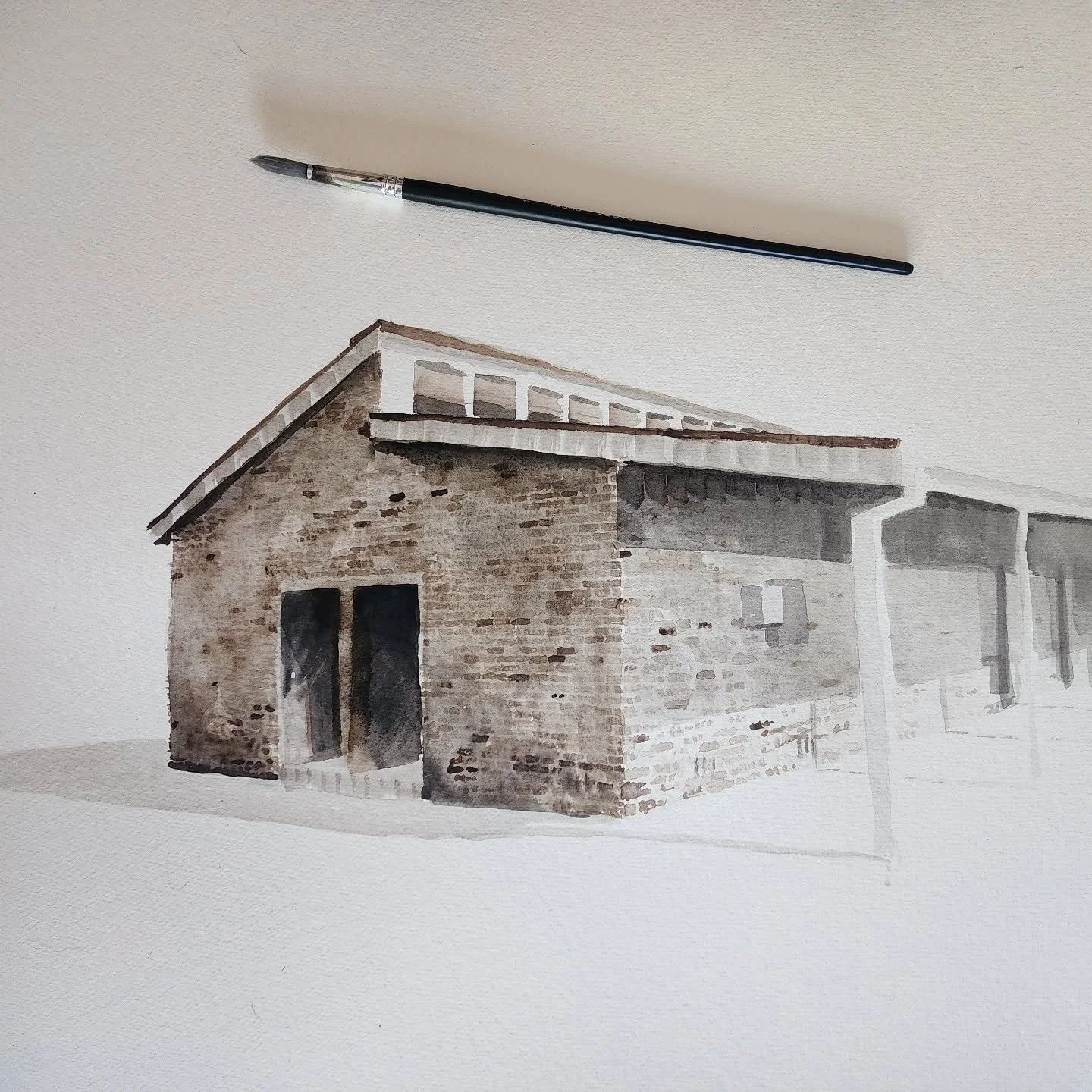Work in progress, soon to be obliterated through the animation process, so I thought I would share. Is it a ghostly place or a place of ghosts?

Either way...

#artistsharing #watercolour #WorkOnPaper #workinprogress #branxton #animation #behindthesc