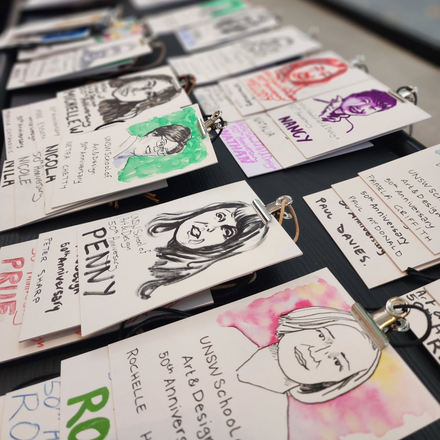 Future art star Scarlett Stockdale-Linke @scallys_art and I had the mammoth task of drawing UNSW alumni and staff for last nights 50th anniversary event at UNSW Galleries. We drew live on the night and in the lead up to the event. Was a lovely touch 