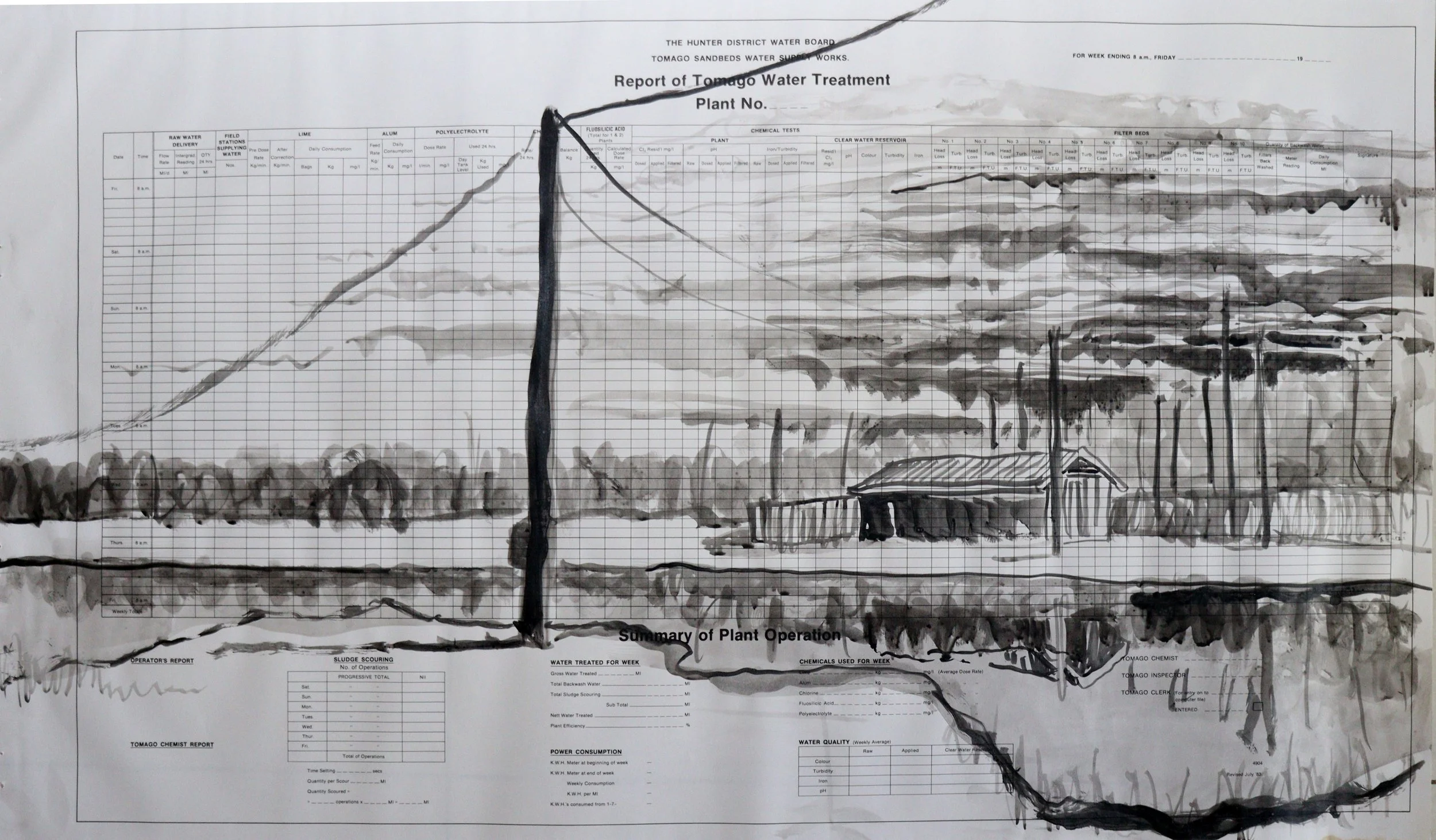 Todd Fuller_Soggy Day_2026_52cm x 90cm_Ink on water treatment plant paper.JPG