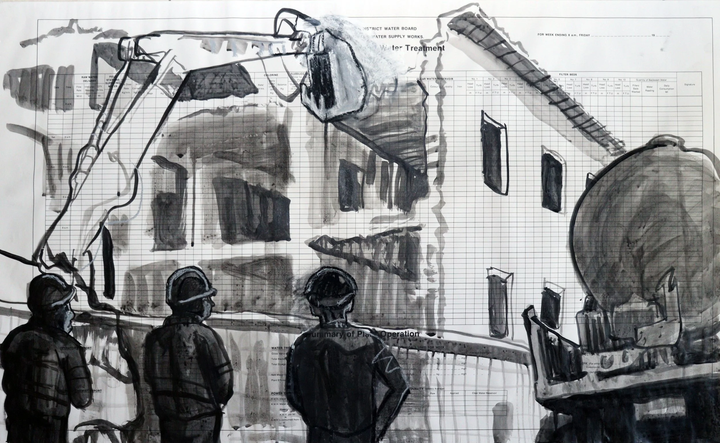 Todd Fuller_Subcontractors_2026_52cm x 90cm_Ink chalk and charcoal on water treatment plant paper.JPG
