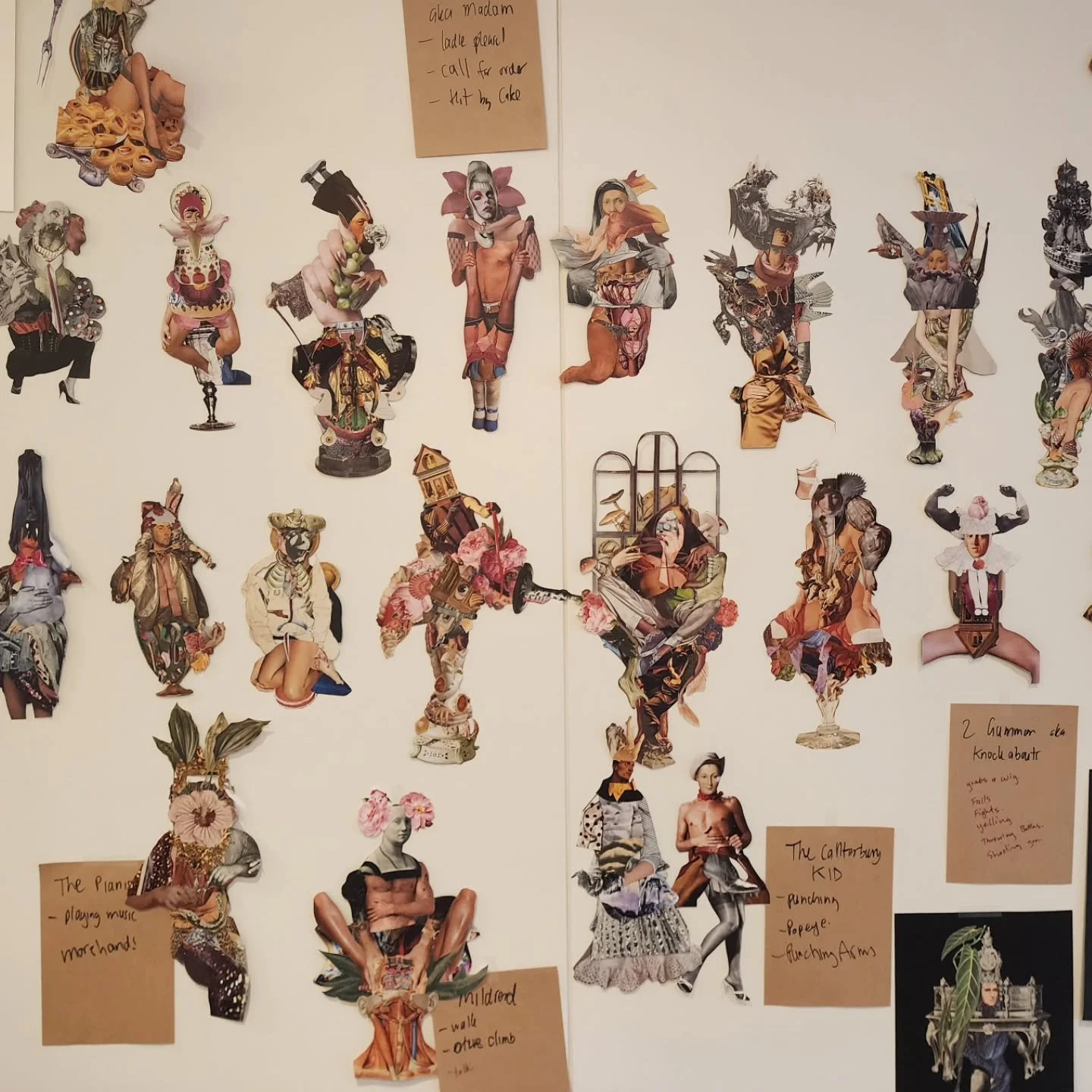 For years, @swelshcollage and I have been talking about collaborating. The time has finally come.

Here are some shots from our character second design and development session today. Together, we'll be combining collage, drawing and printmaking to te