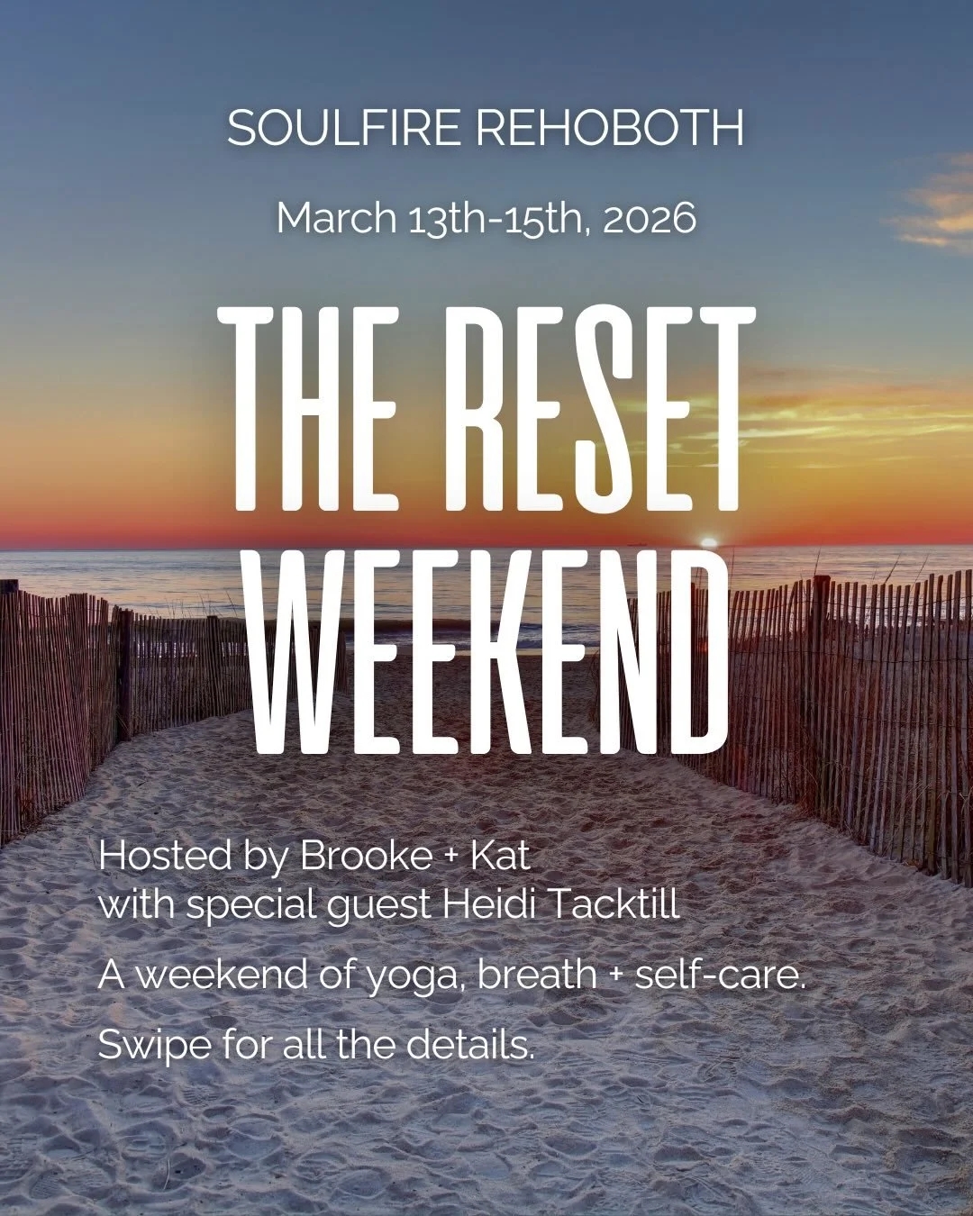 Mark your calendars! 🗓️ We&rsquo;re bringing The Reset to Rehoboth for one incredible weekend ✨

Secure your spot NOW using our link in bio 🫶

#soulfirecollective #rehobothbeach #arlingtonva #bethesdamd #thereset #dcyoga #dmvyoga #yogacommunity #we