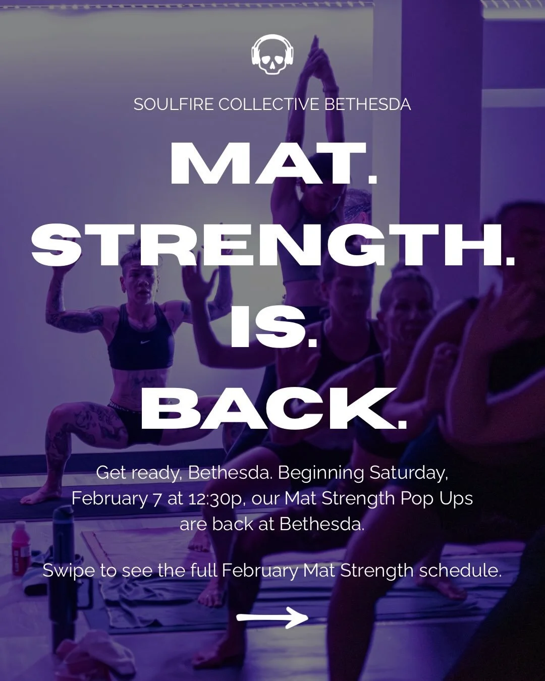 BSDA, let&rsquo;s get stronger this month 💪

Our mat-based, high-energy classes are back! Get ready to sweat with this 45 minute class - bala weights included! Need more? Bring your bangles!

#soulfirecollective #matstrength #yogaclass #dmvyoga #dcy