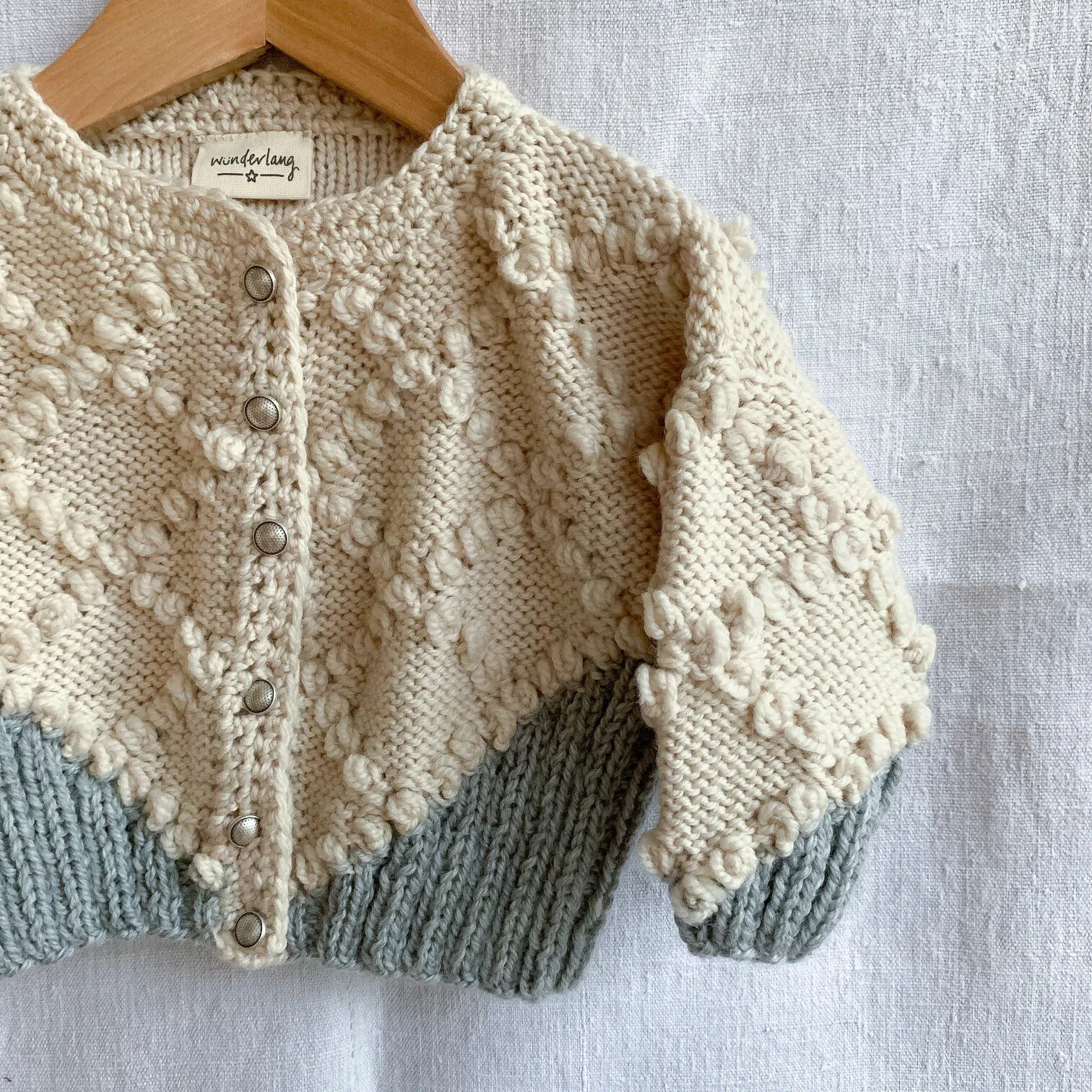 HERITAGE CARDIGAN Milk/Dove — Wunderlang