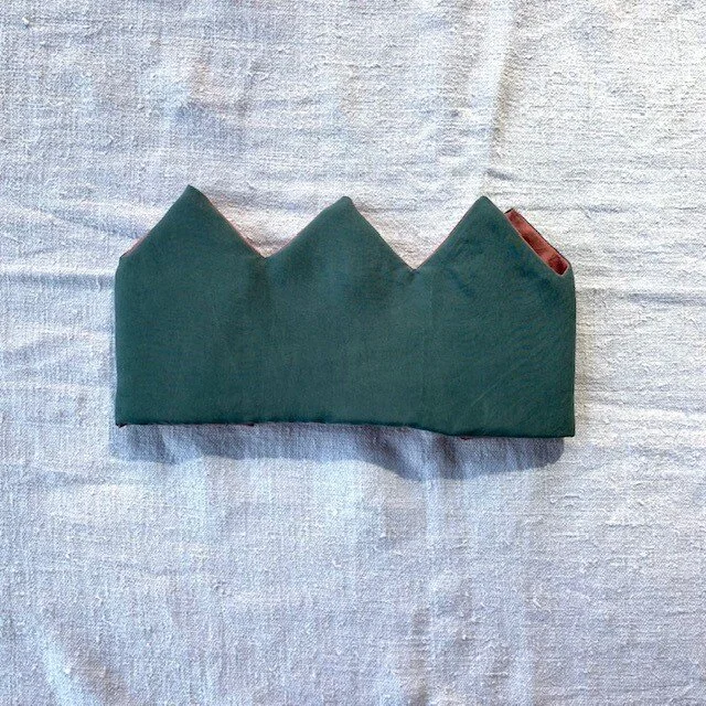 SILK CROWN  - EMERALD / SALMON