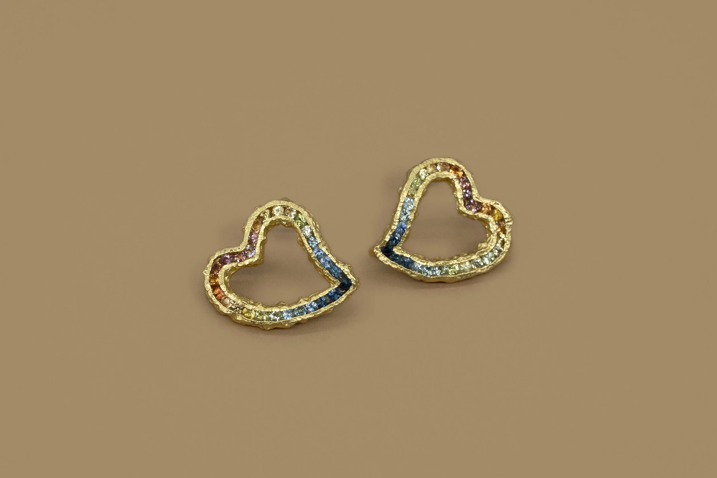 Valentines Earrings - Rainbow Sapphires