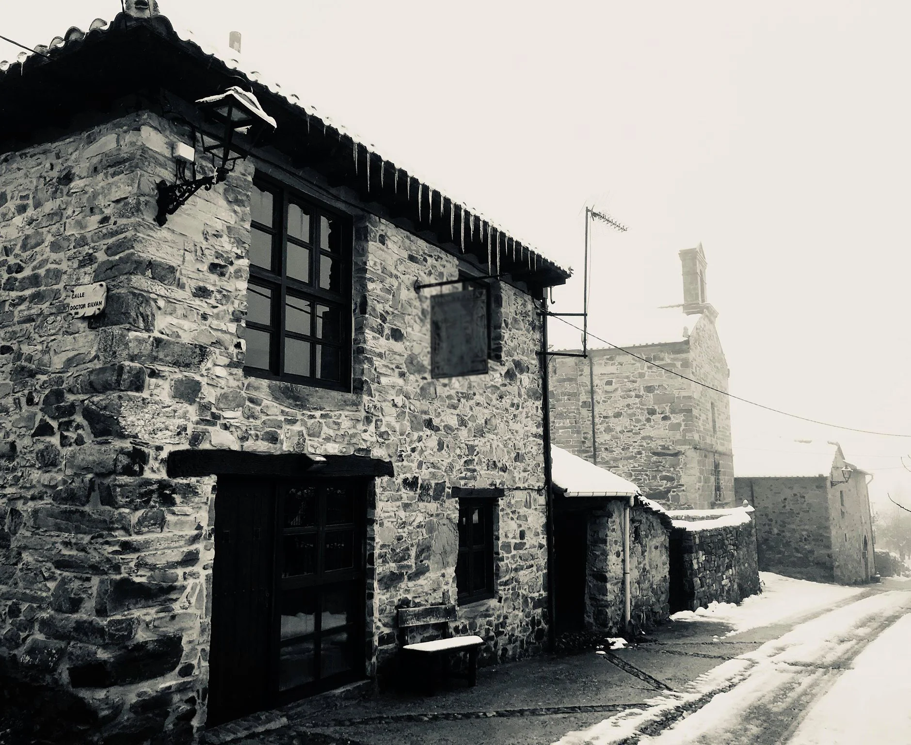 The house, a licensed pension/bed and breakfast is located directly on the Camino, Calle Real in Rabanal del Camino.