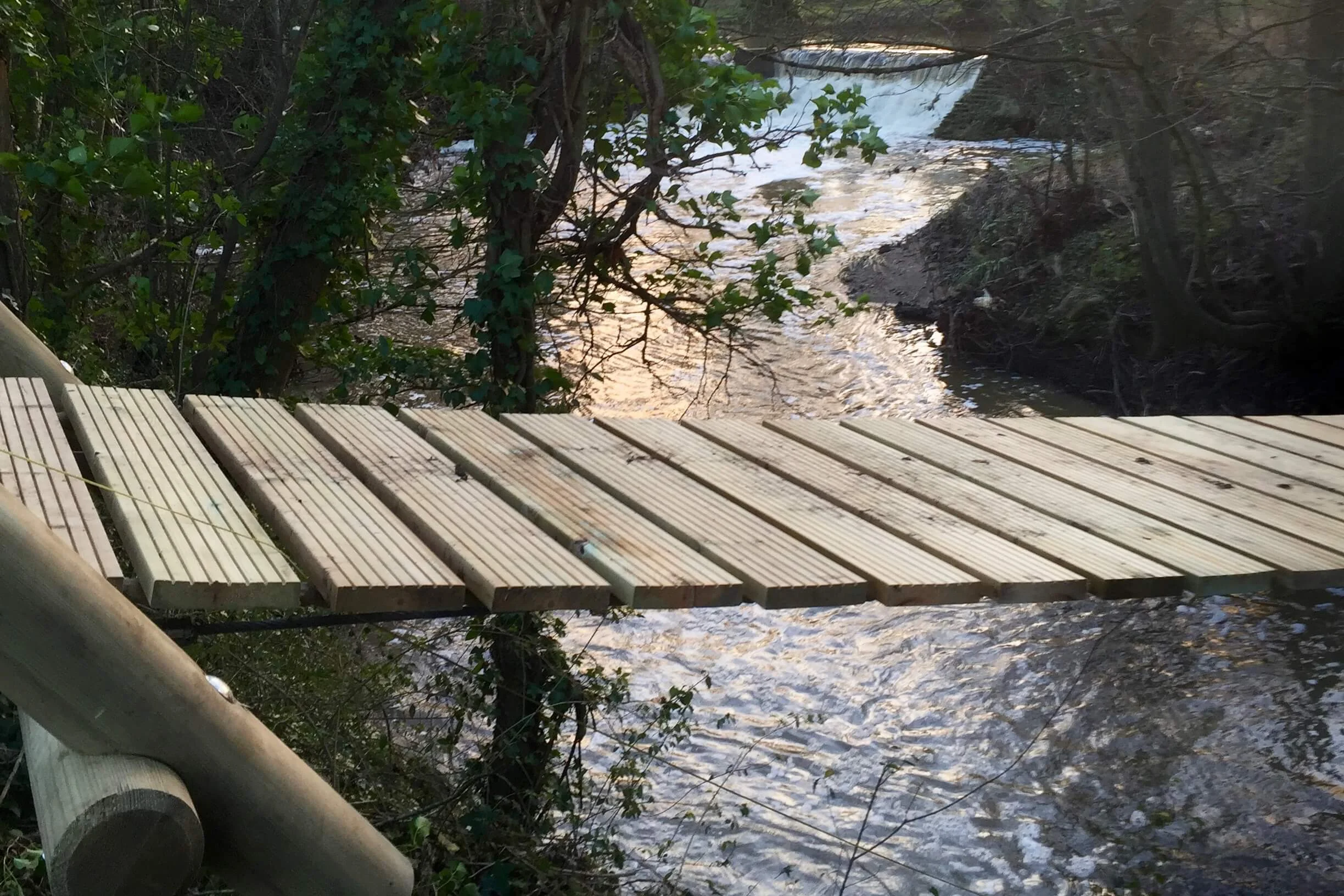 Rope Bridge and river walkway views