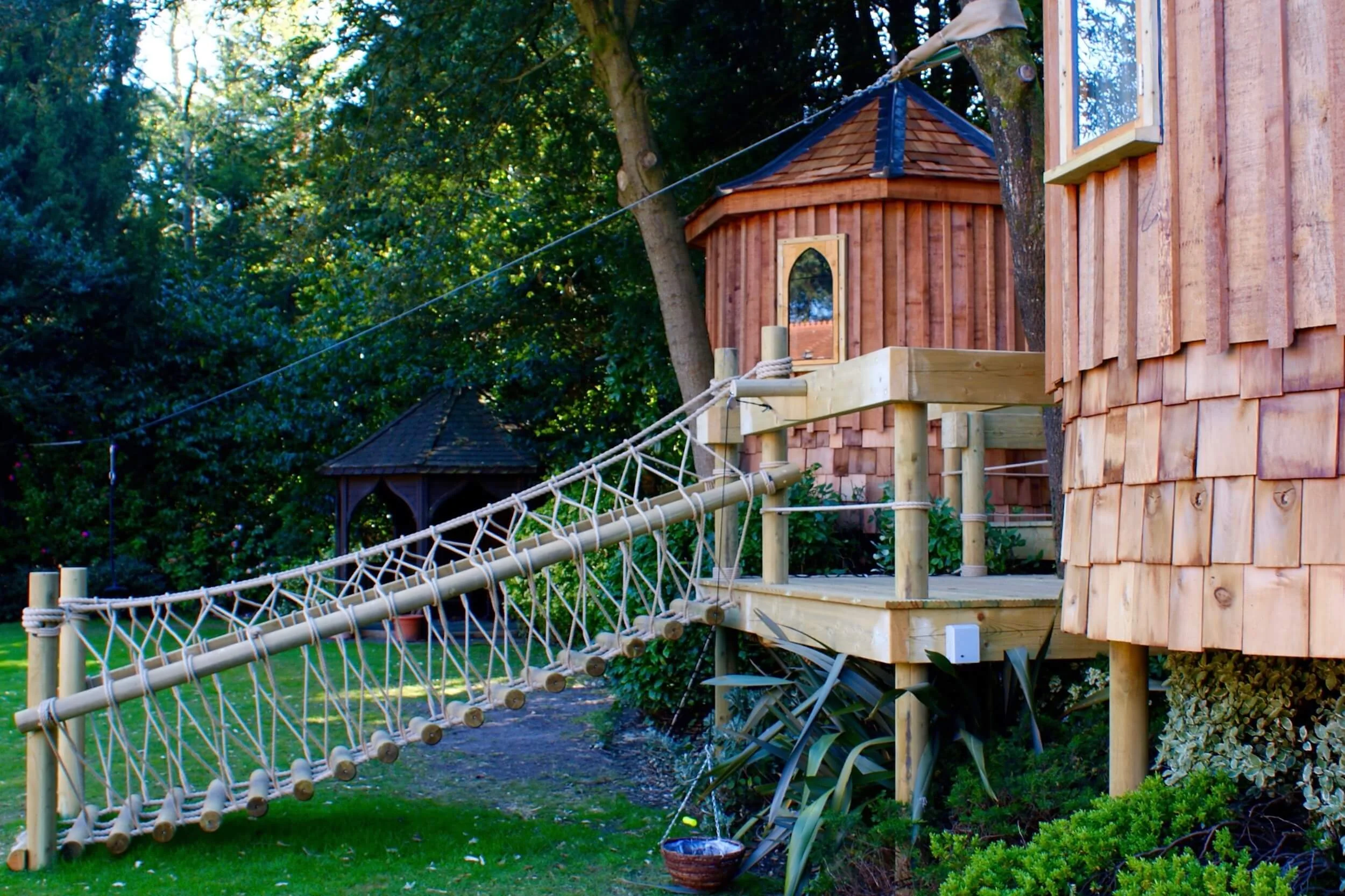 Garden Log Rope Bridge entrance