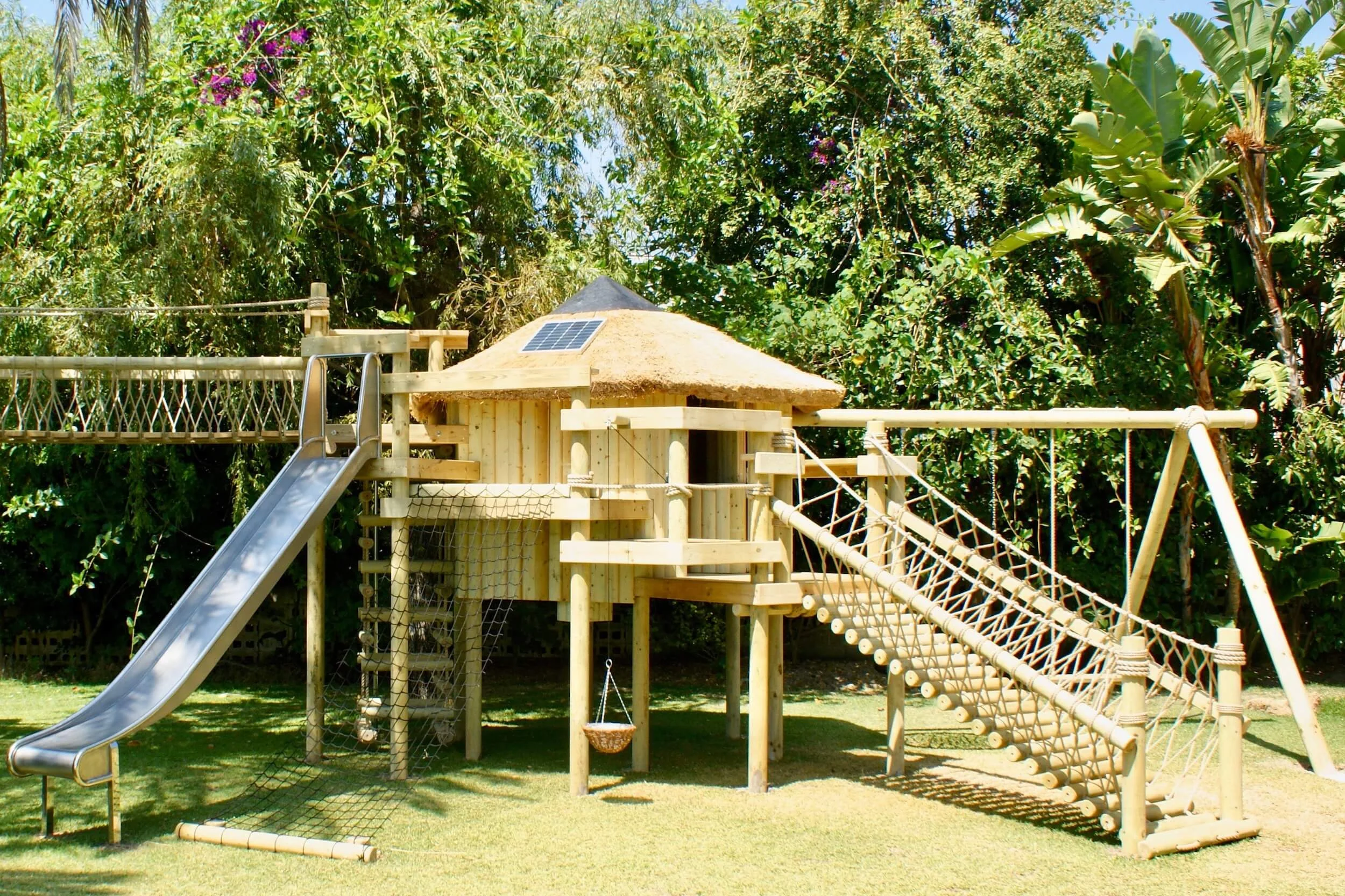 Log Rope Bridge treehouse and Rope Bridge play