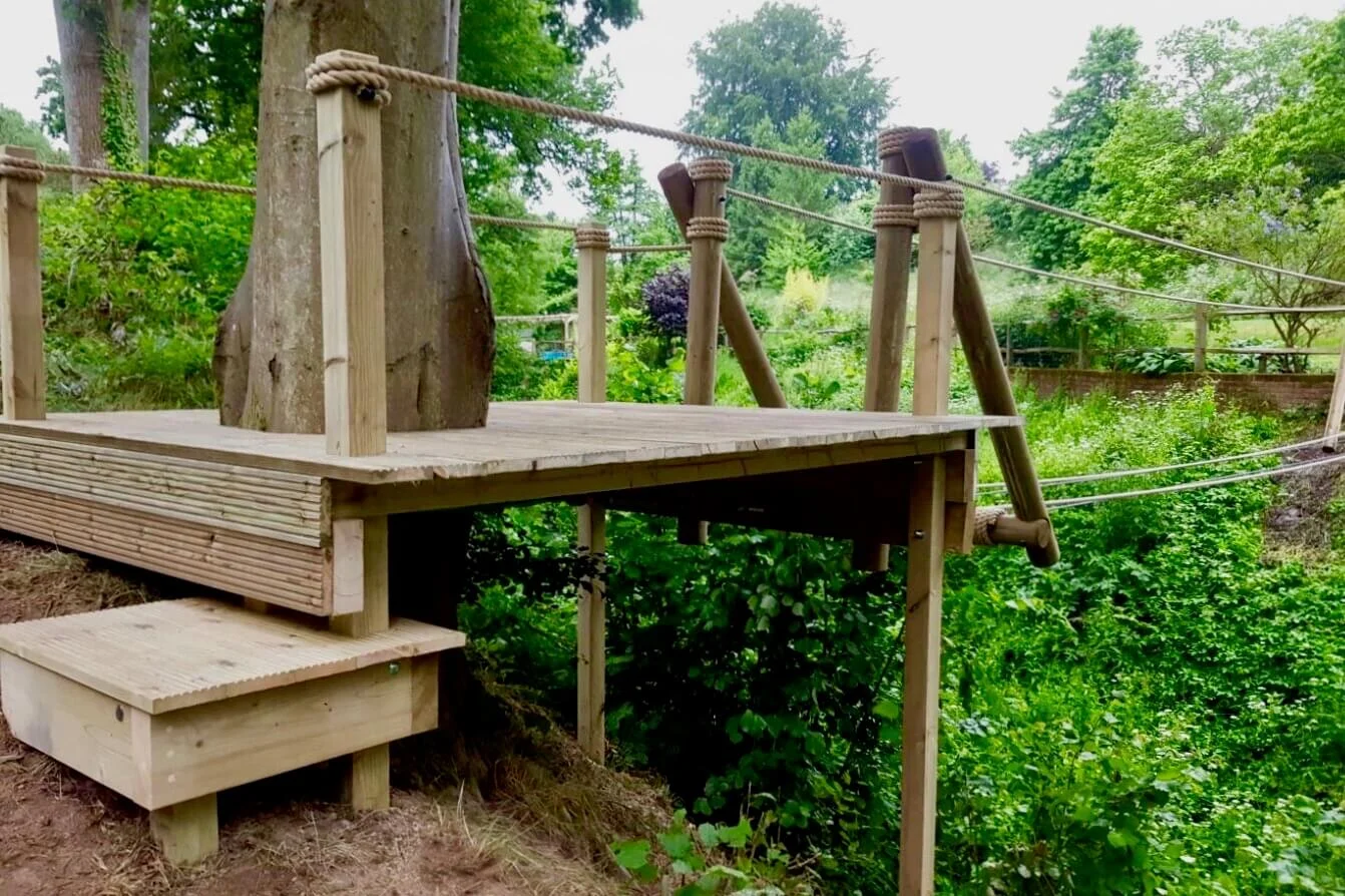 Rope Bridge decking tree platform and step