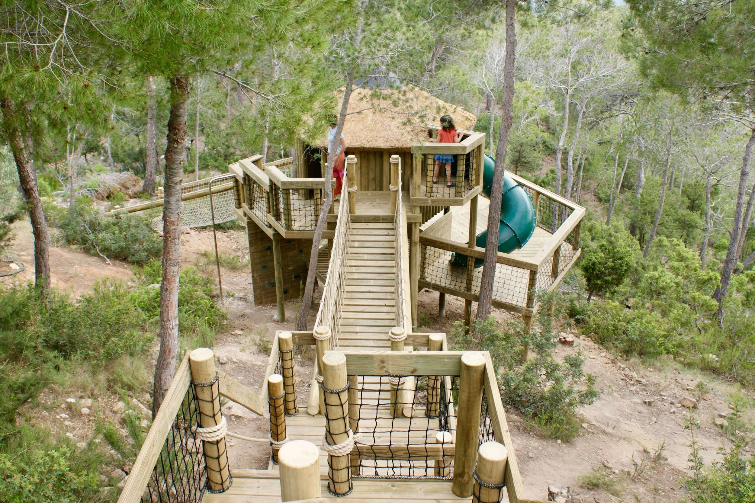 Decks, platforms, Rope Bridge and treehouse