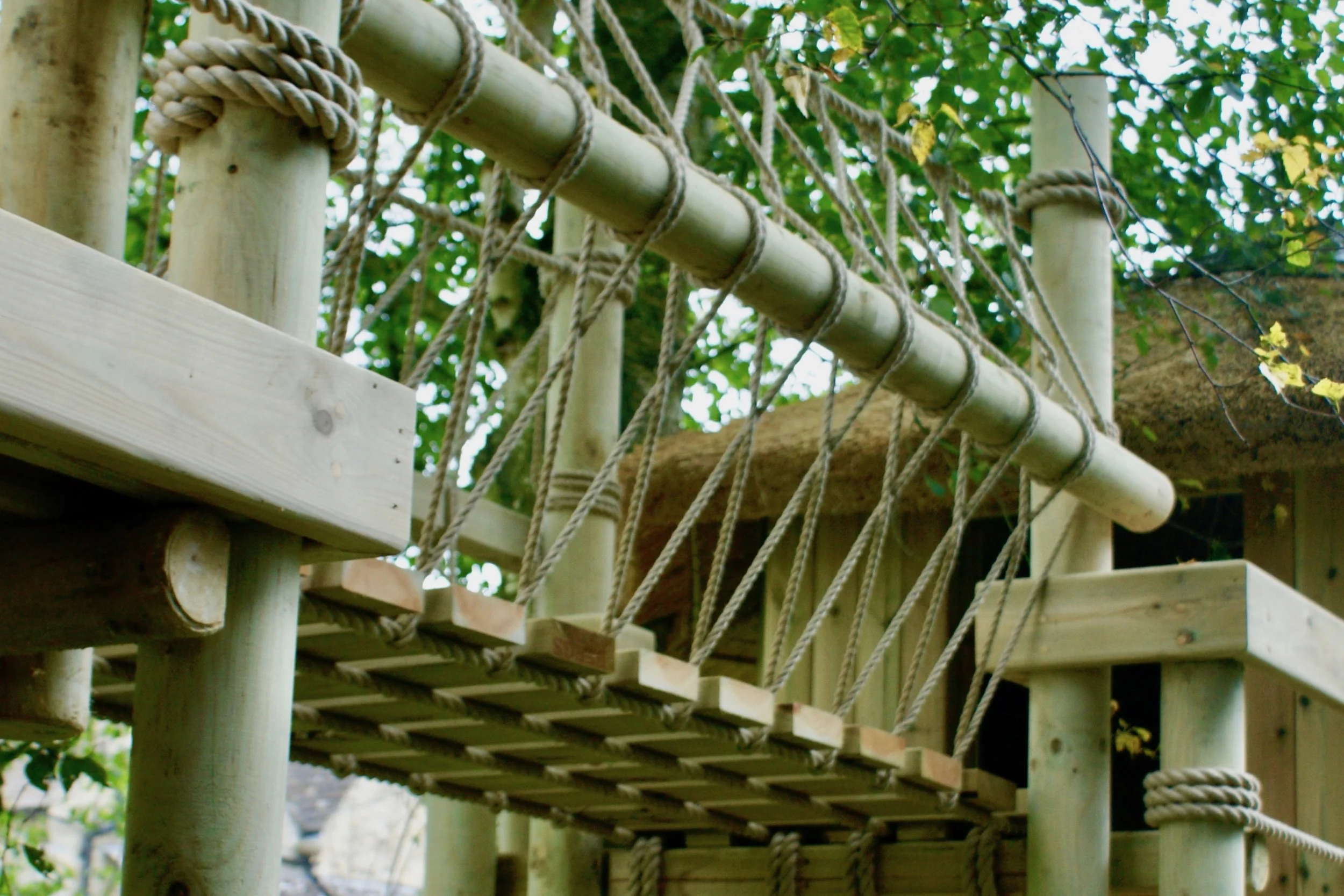 Treehouse Rope Bridge for play and adventure