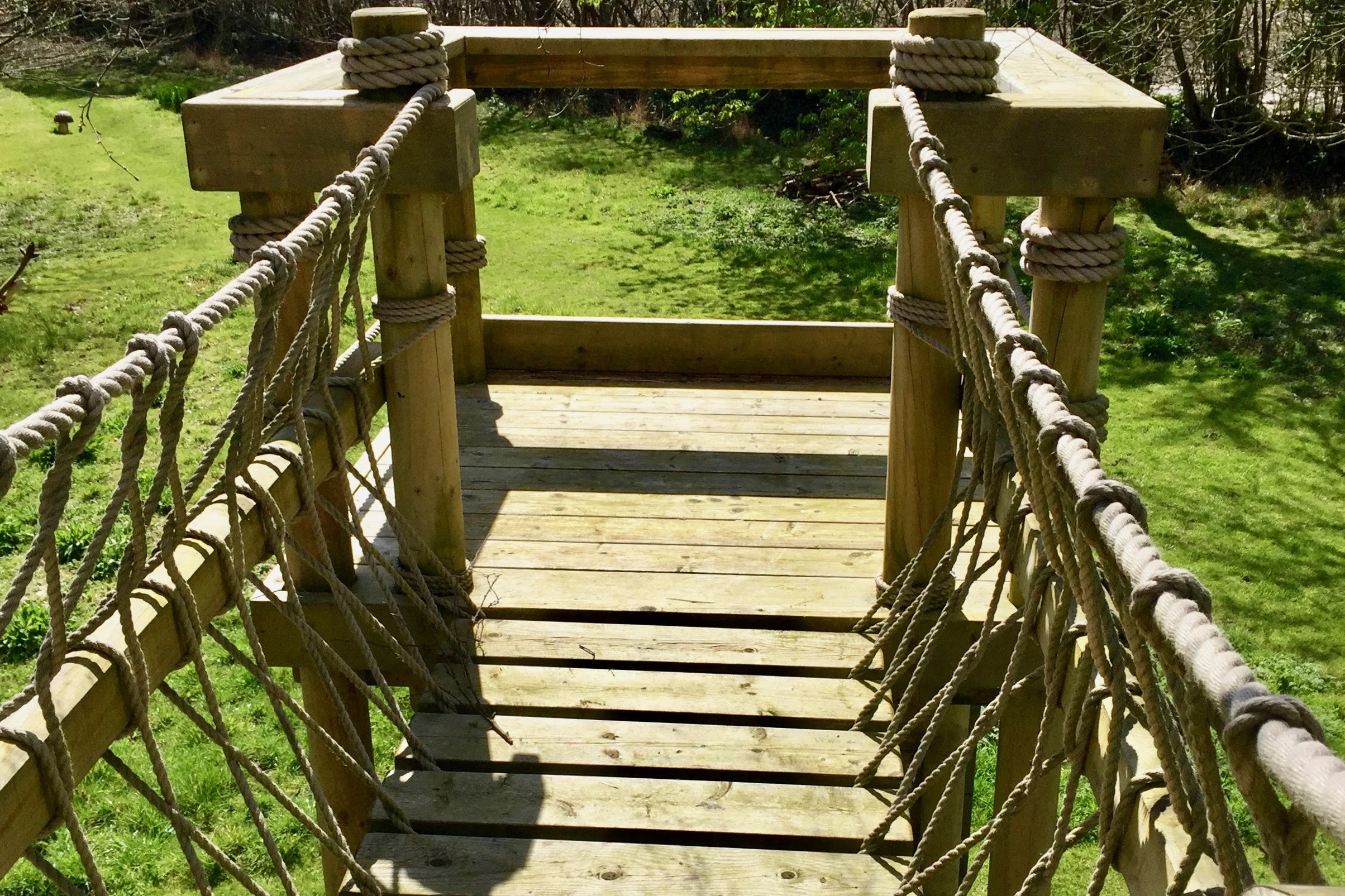 Rope Bridge leading to a platform