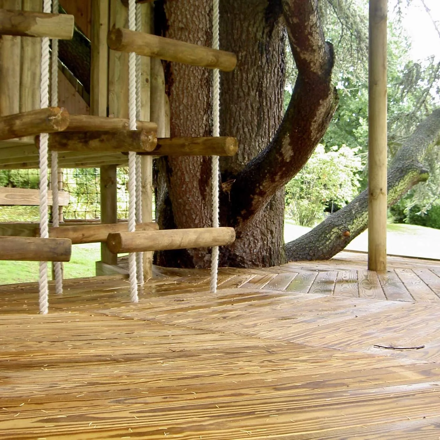 "...treehouse decking and 4-sided rope ladders"
