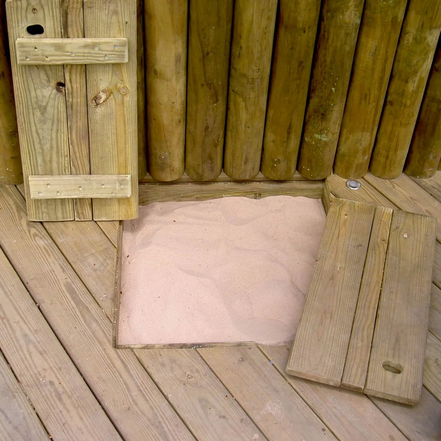 "...sand pit within a play deck"