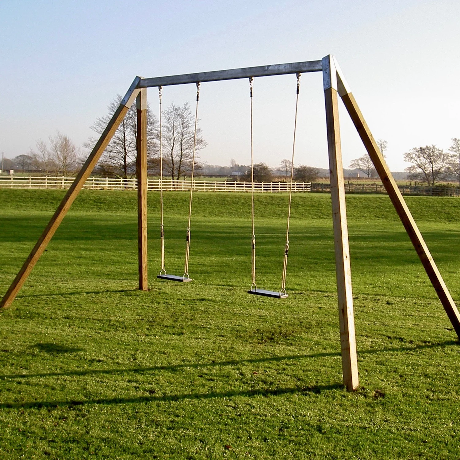 "...garden 'A' frame double swing set"
