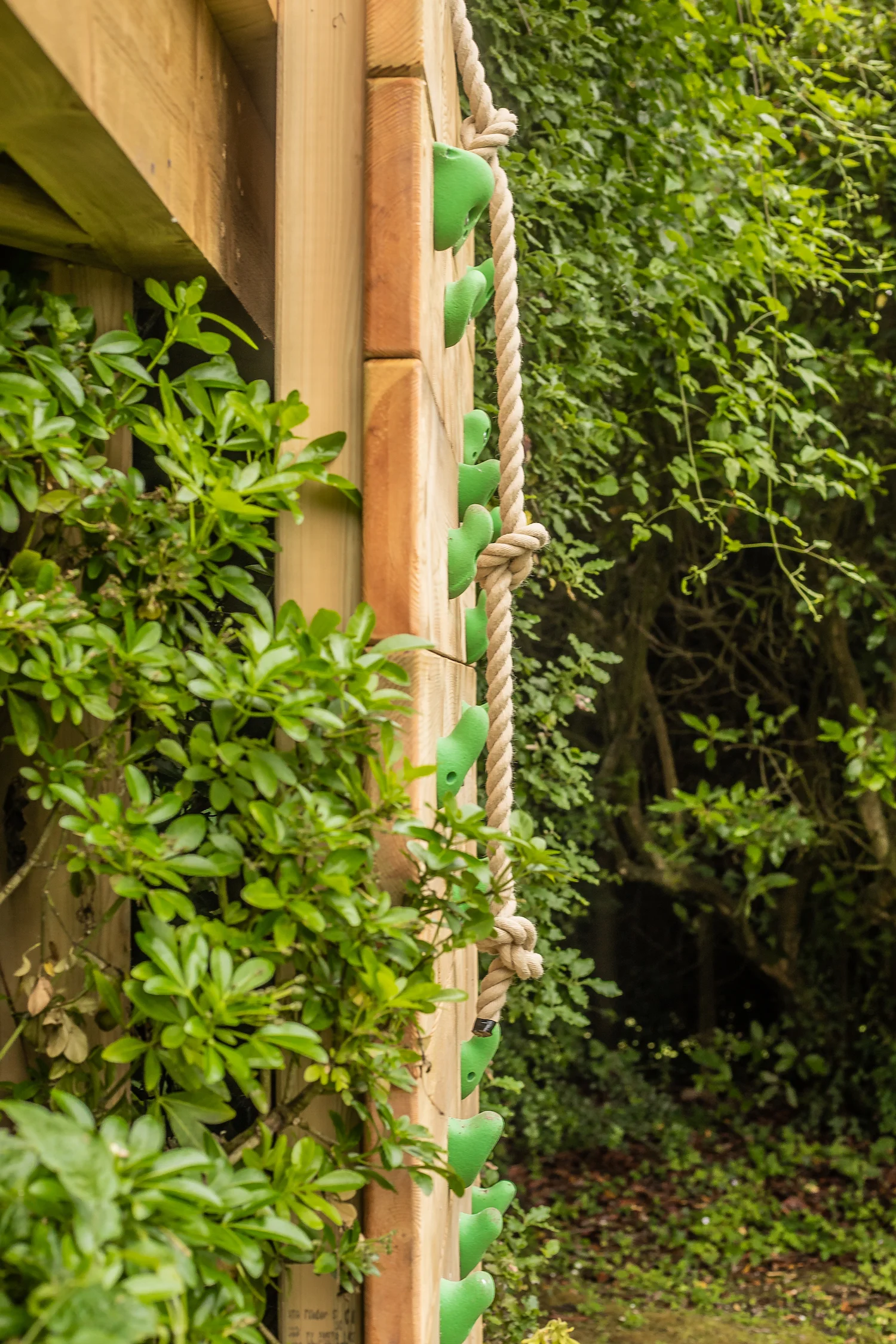 "...kids climbing wall and knotted rope"